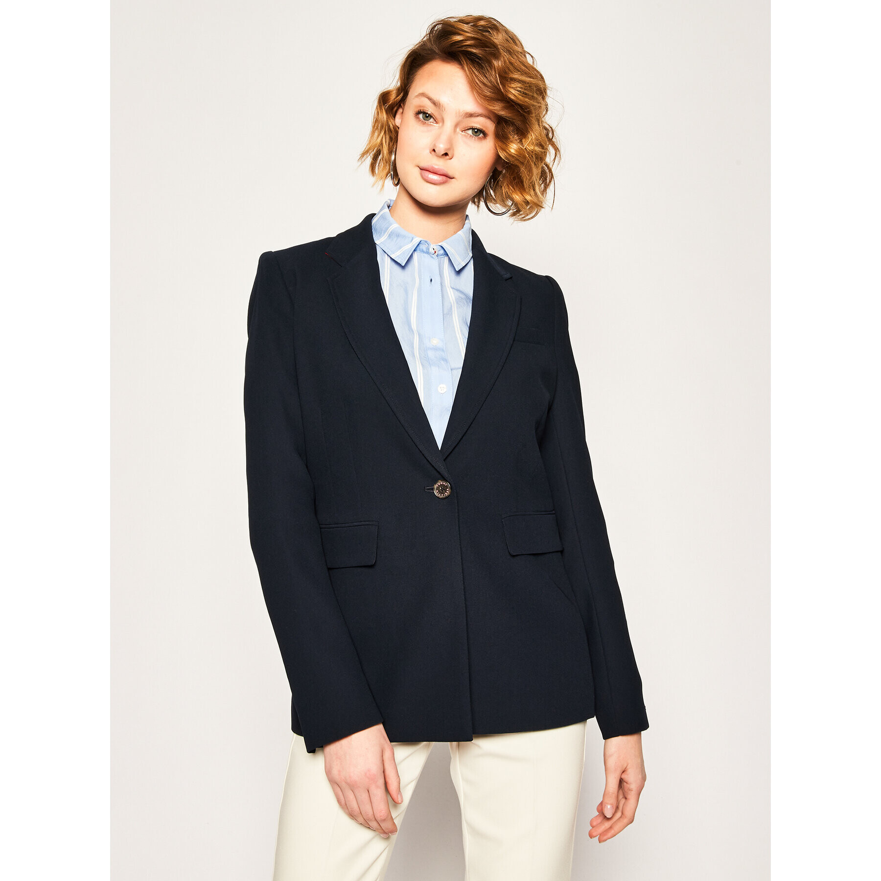 Tommy Hilfiger Сако Essential Poly WW0WW27294 Тъмносин Regular Fit - Pepit.bg