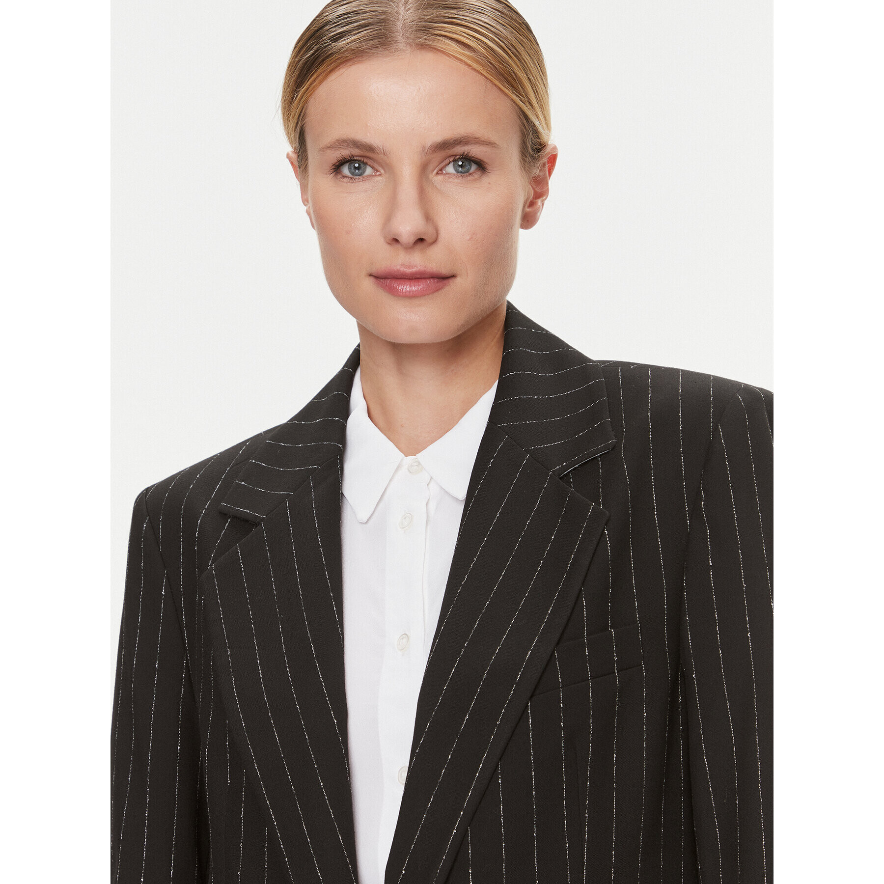 Tommy Hilfiger Сако Oversized Prep Pinstripe Blazer WW0WW40498 Черен Regular Fit - Pepit.bg