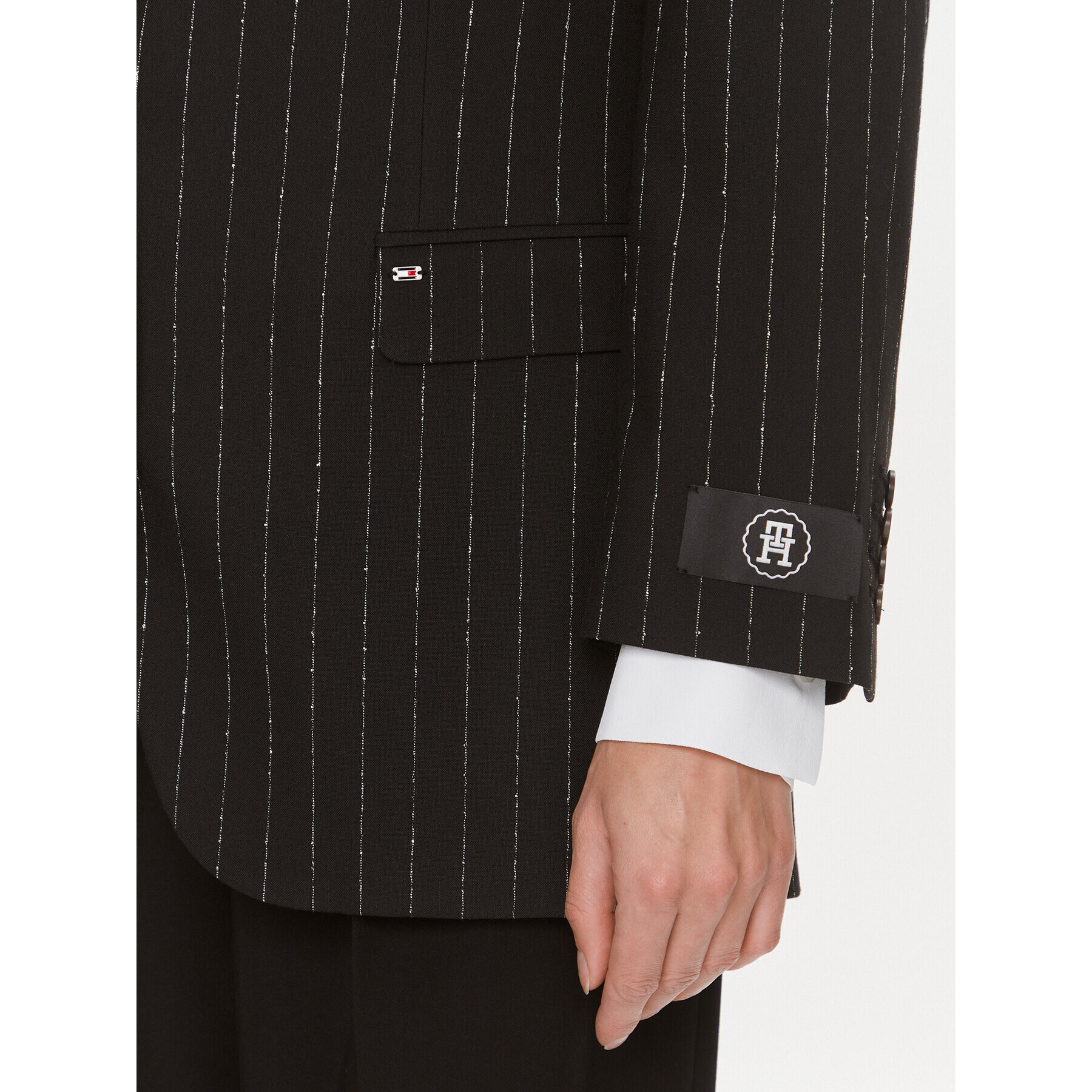 Tommy Hilfiger Сако Oversized Prep Pinstripe Blazer WW0WW40498 Черен Regular Fit - Pepit.bg