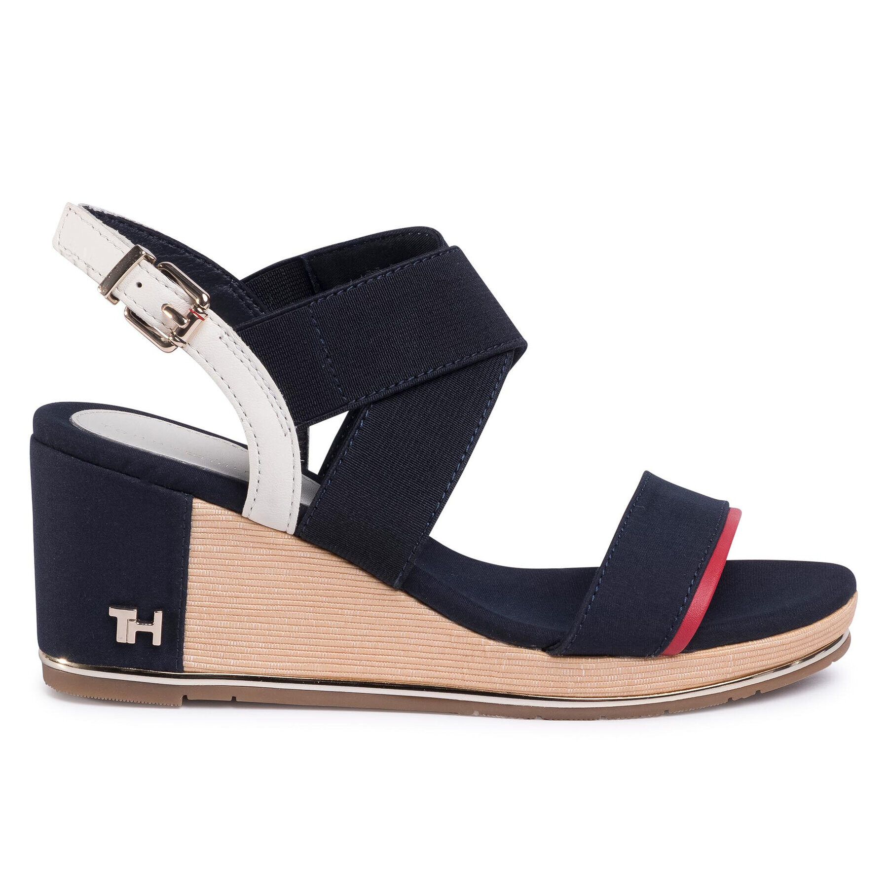 Tommy Hilfiger Сандали Basic Hardware Mid Wedge FW0FW04945 Тъмносин - Pepit.bg
