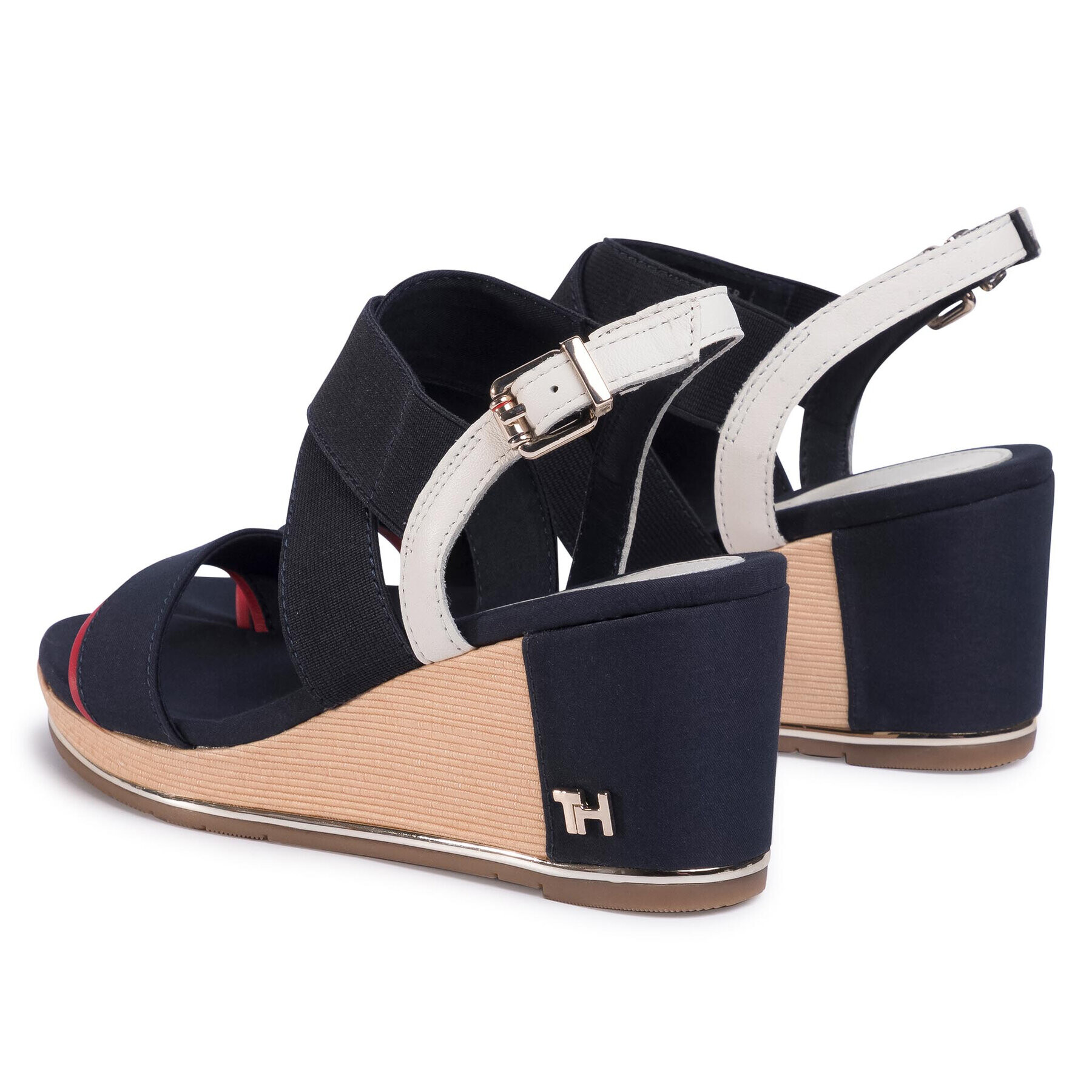 Tommy Hilfiger Сандали Basic Hardware Mid Wedge FW0FW04945 Тъмносин - Pepit.bg