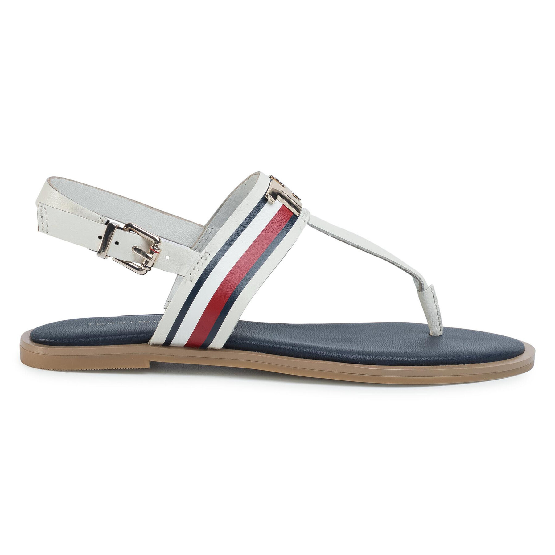 Tommy Hilfiger Сандали Corporate Letaher Fat Sandal FW0FW04840 Бял - Pepit.bg
