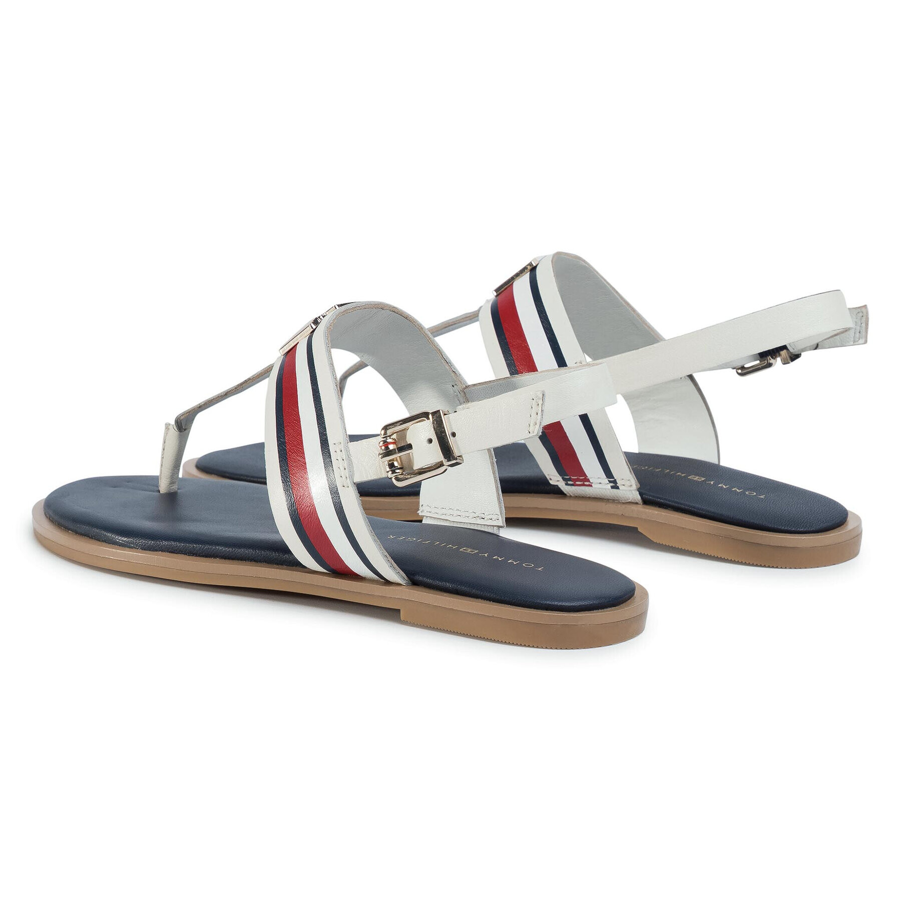 Tommy Hilfiger Сандали Corporate Letaher Fat Sandal FW0FW04840 Бял - Pepit.bg