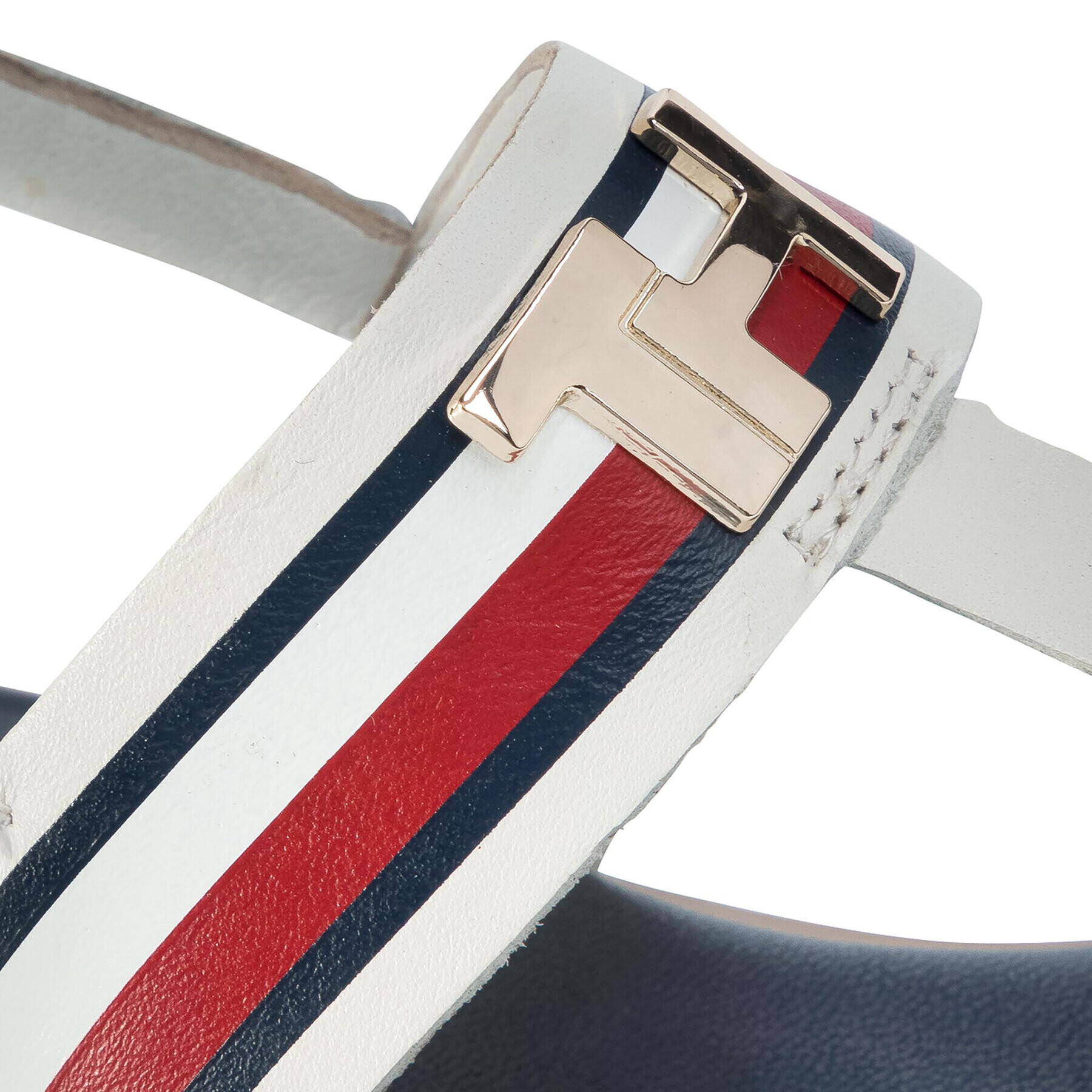 Tommy Hilfiger Сандали Corporate Letaher Fat Sandal FW0FW04840 Бял - Pepit.bg