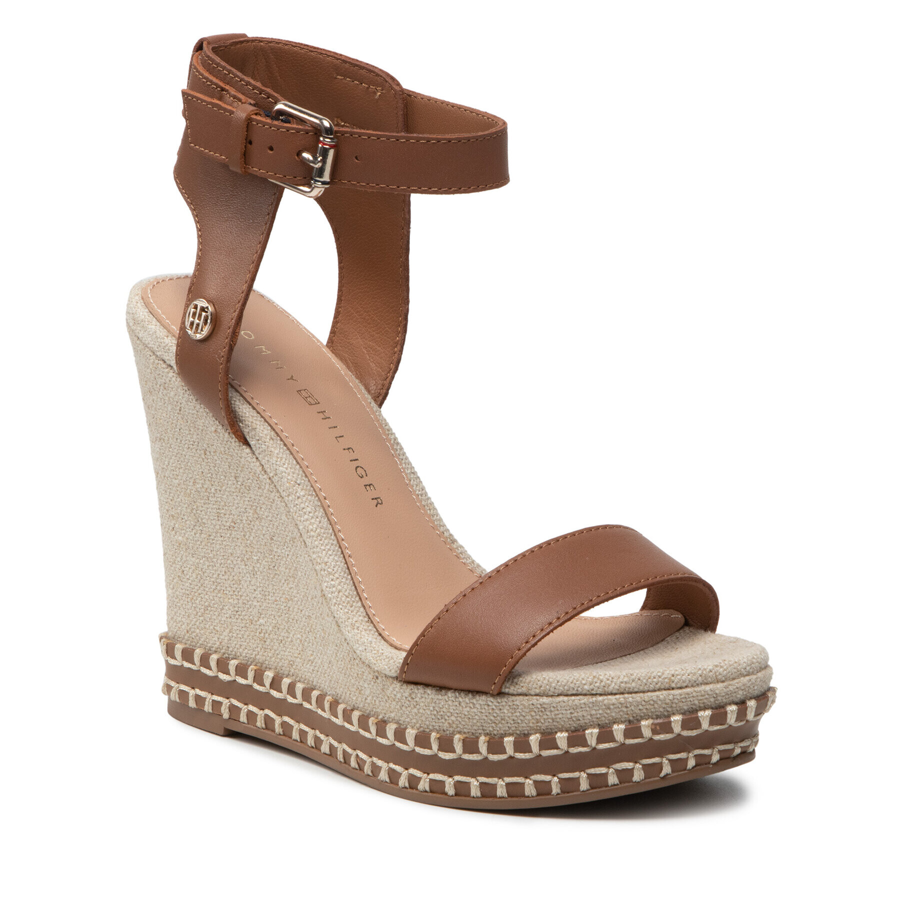 Tommy Hilfiger Сандали Elevated Signature Wedge Sandal FW0FW06296 Кафяв - Pepit.bg