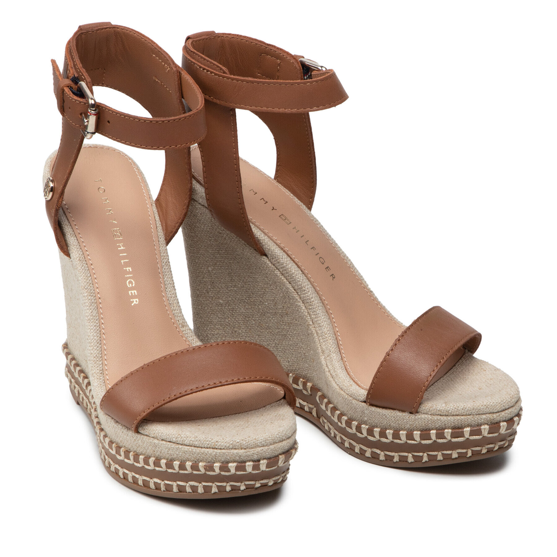 Tommy Hilfiger Сандали Elevated Signature Wedge Sandal FW0FW06296 Кафяв - Pepit.bg