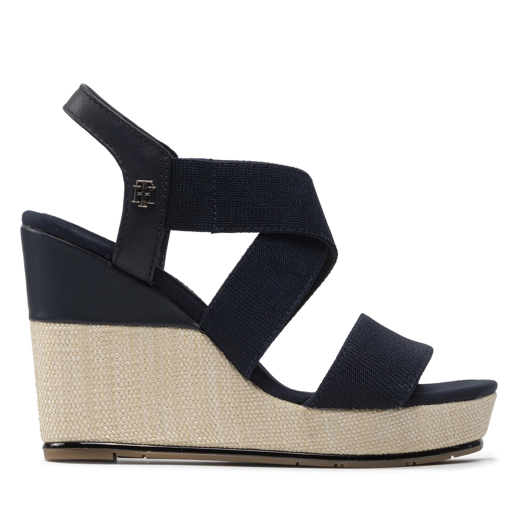 Tommy Hilfiger Сандали Essential Elastic High Wedge FW0FW06304 Тъмносин - Pepit.bg