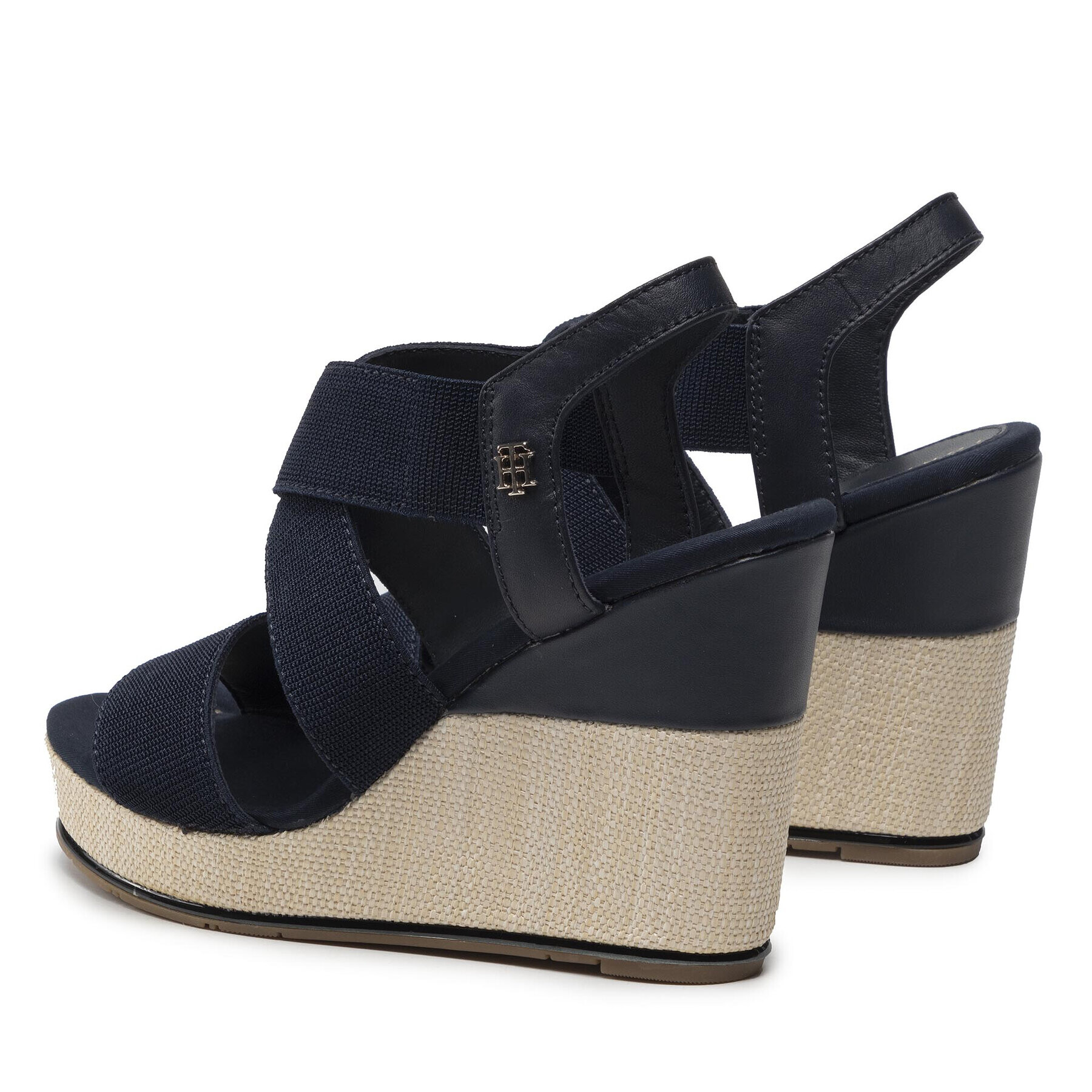 Tommy Hilfiger Сандали Essential Elastic High Wedge FW0FW06304 Тъмносин - Pepit.bg