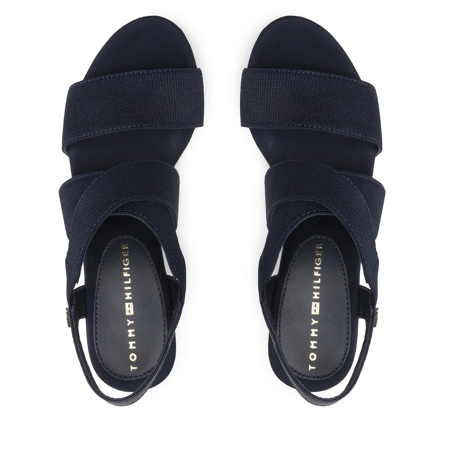 Tommy Hilfiger Сандали Essential Elastic High Wedge FW0FW06304 Тъмносин - Pepit.bg