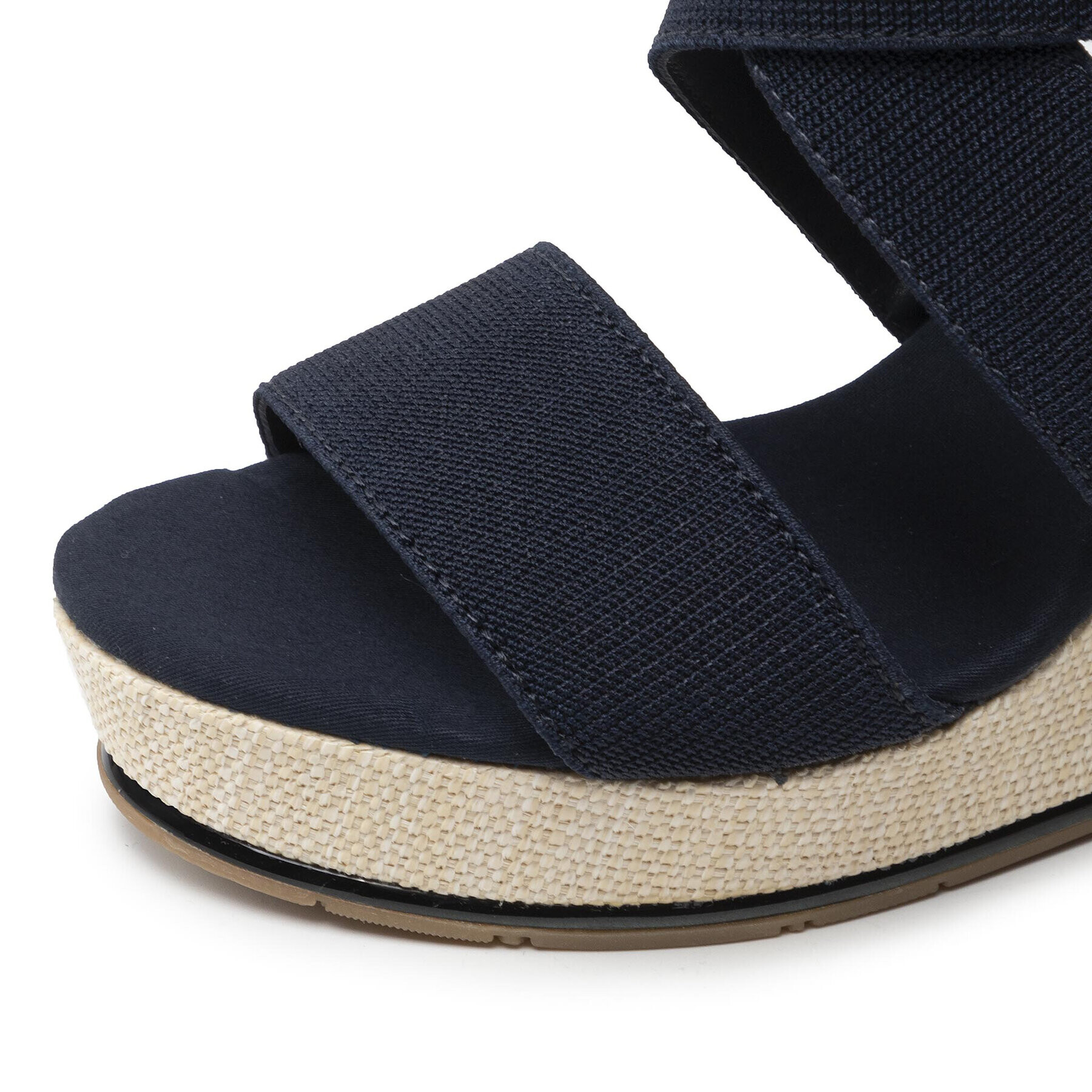 Tommy Hilfiger Сандали Essential Elastic High Wedge FW0FW06304 Тъмносин - Pepit.bg