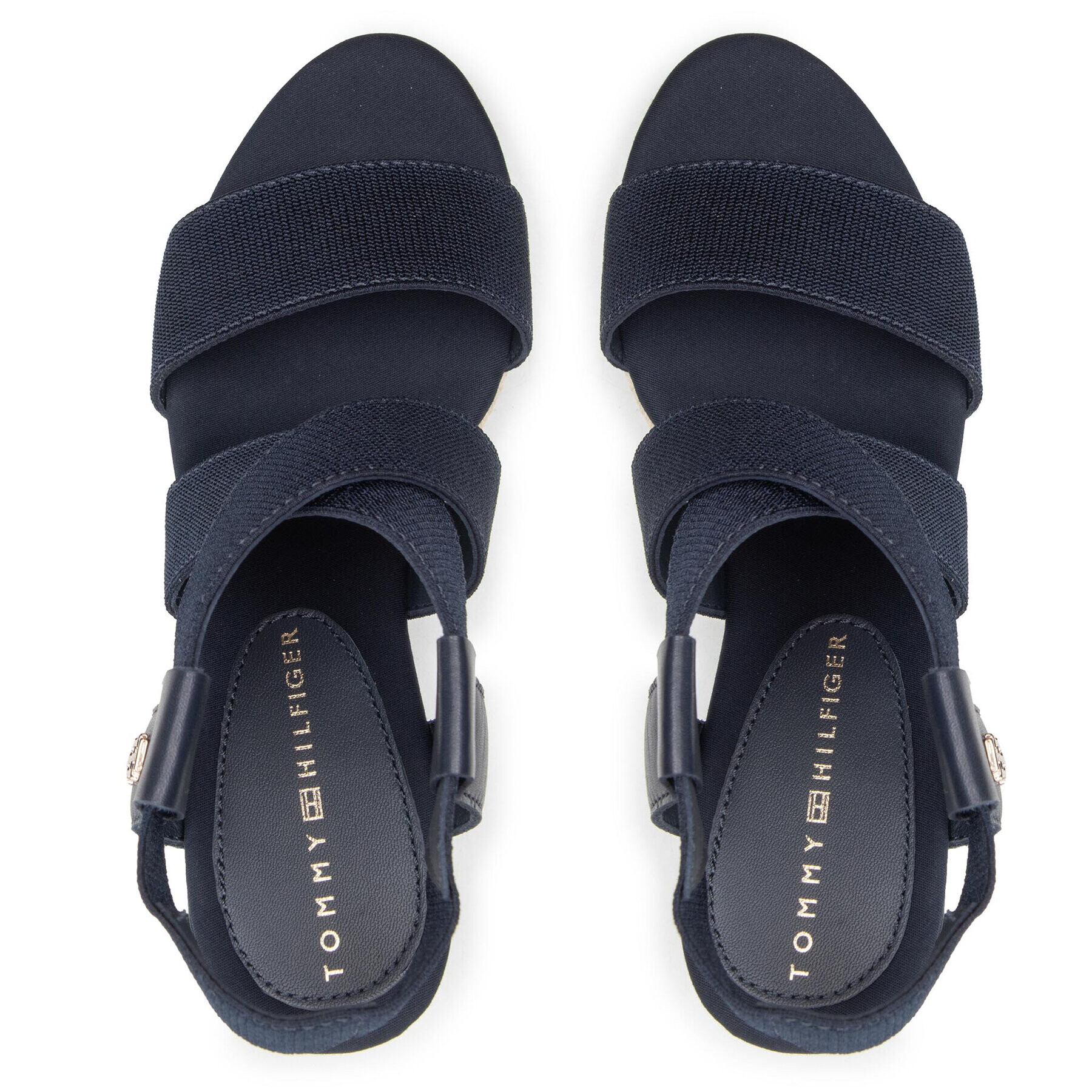 Tommy Hilfiger Сандали Essential Elastic Low Wedge FW0FW06305 Тъмносин - Pepit.bg