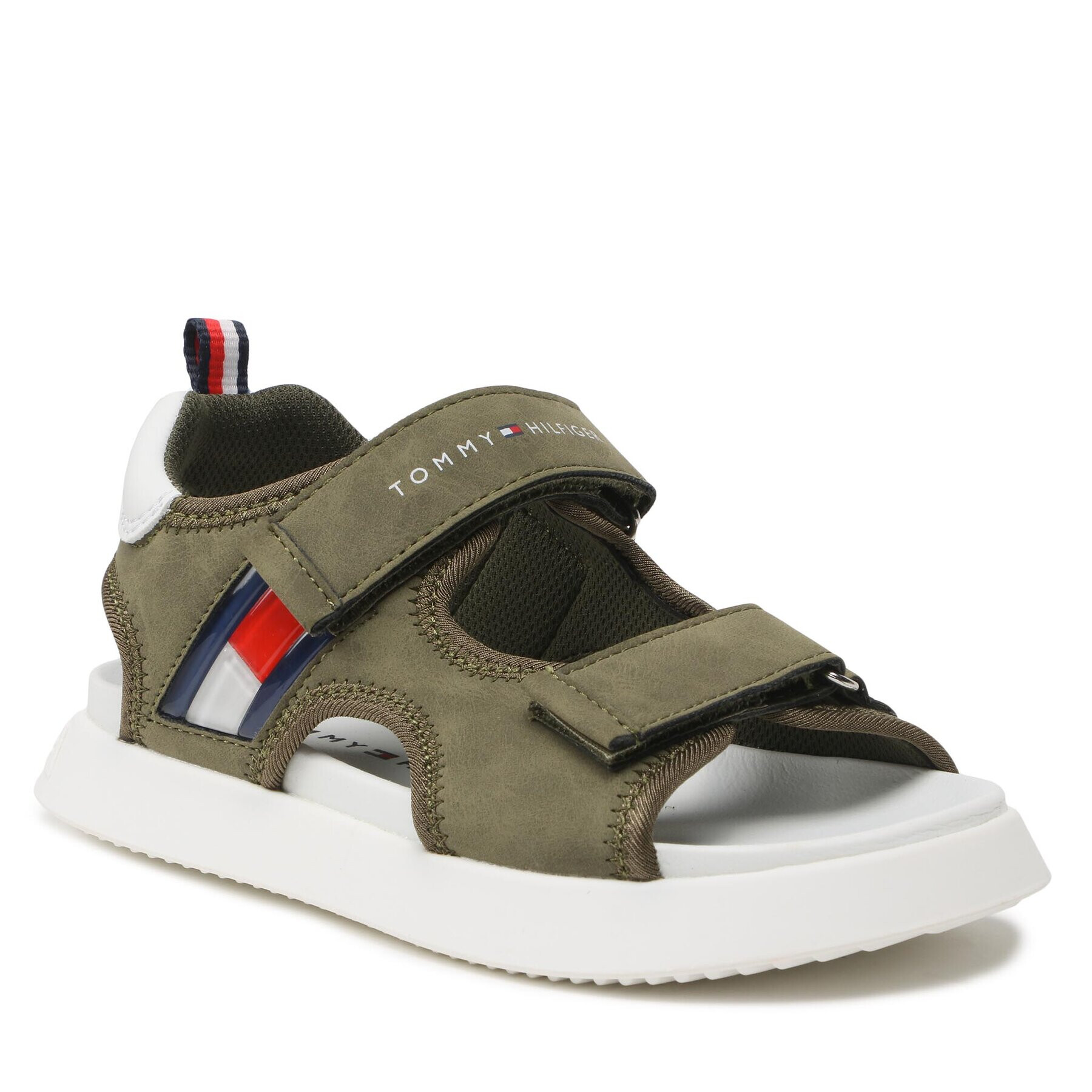 Tommy Hilfiger Сандали Flag Velcro Sandal T3B2-32906-1355 M Каки - Pepit.bg