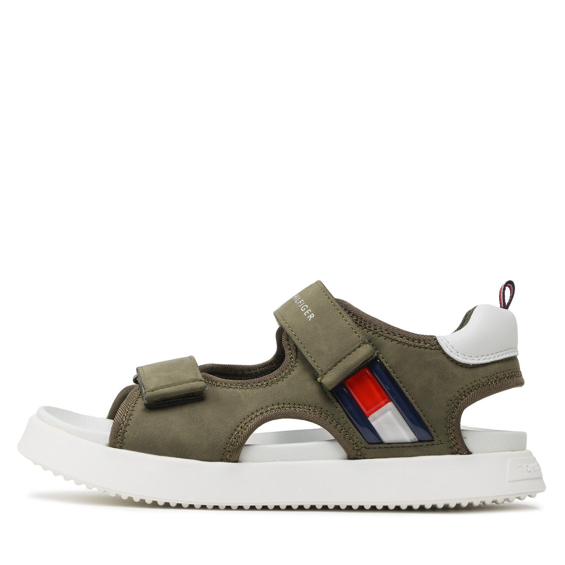 Tommy Hilfiger Сандали Flag Velcro Sandal T3B2-32906-1355 S Каки - Pepit.bg