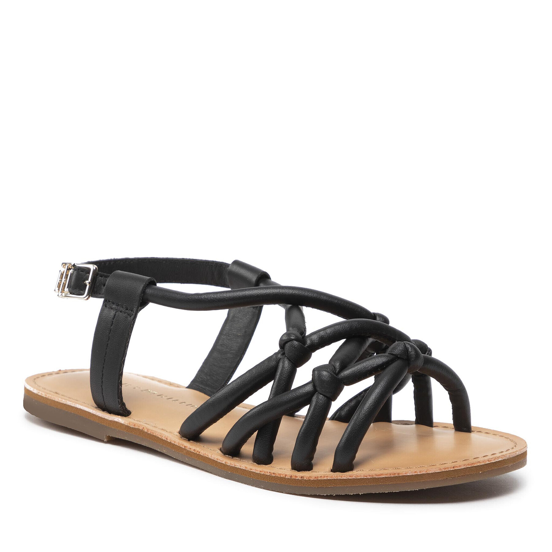 Tommy Hilfiger Сандали Flat Strappy Sandal FW0FW06668 Черен - Pepit.bg