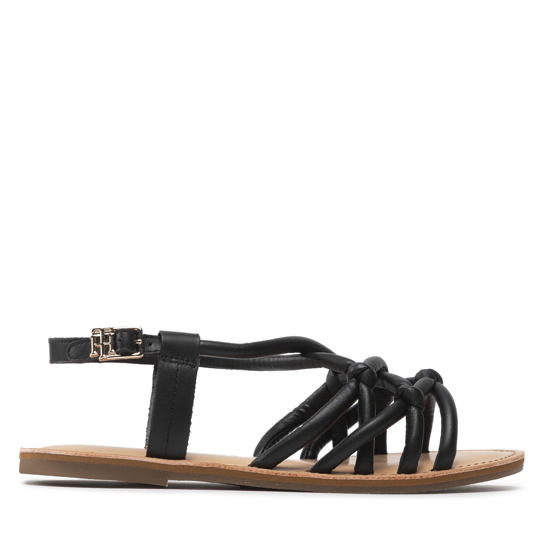 Tommy Hilfiger Сандали Flat Strappy Sandal FW0FW06668 Черен - Pepit.bg
