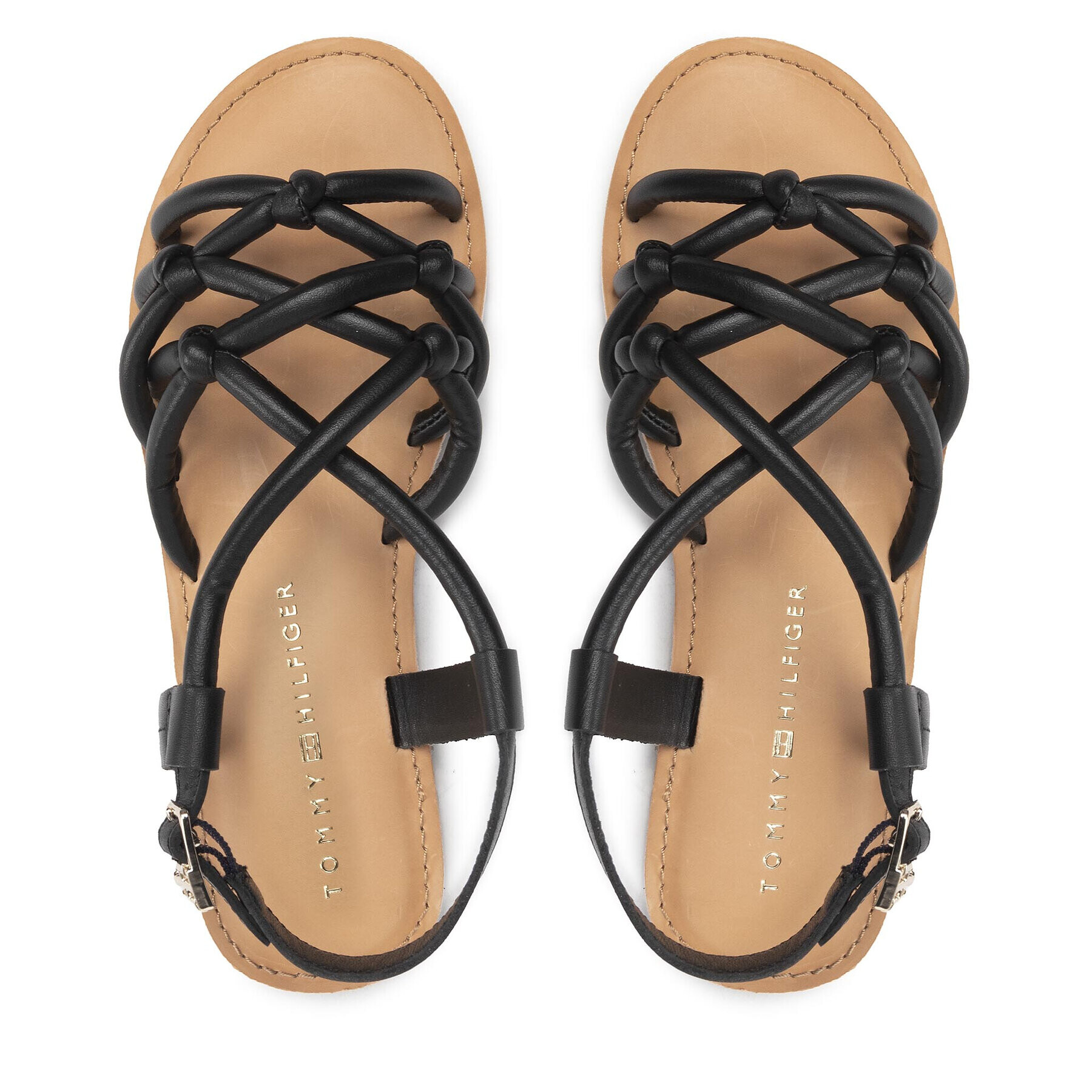 Tommy Hilfiger Сандали Flat Strappy Sandal FW0FW06668 Черен - Pepit.bg