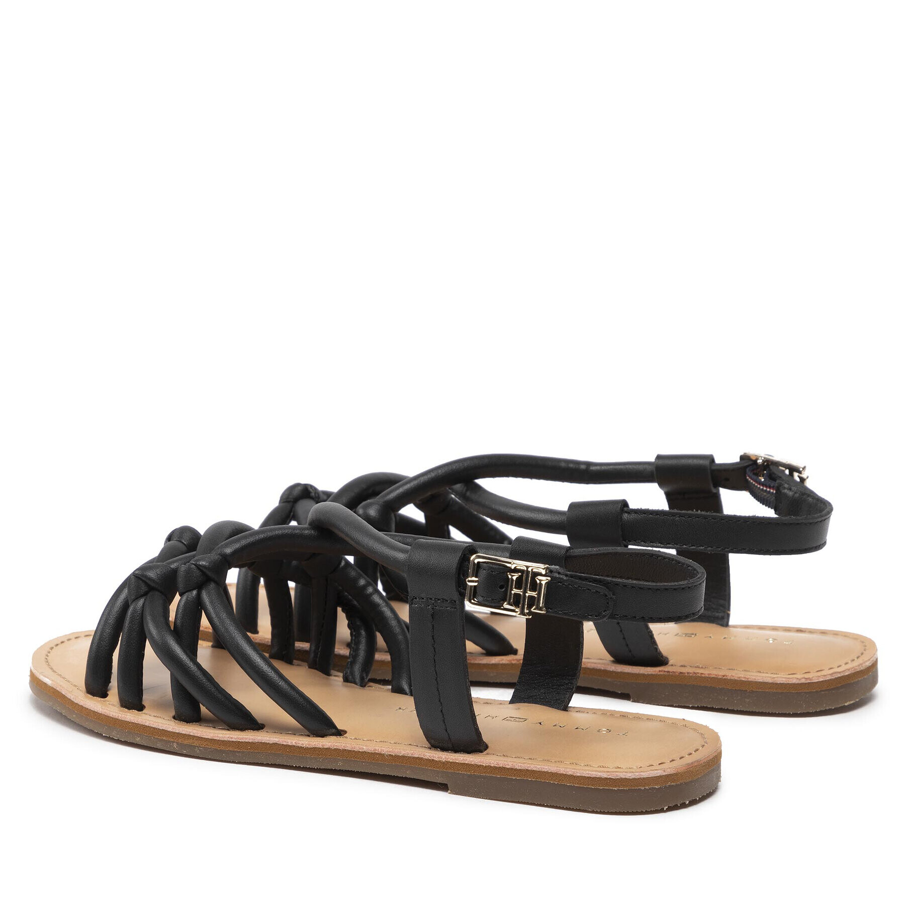 Tommy Hilfiger Сандали Flat Strappy Sandal FW0FW06668 Черен - Pepit.bg