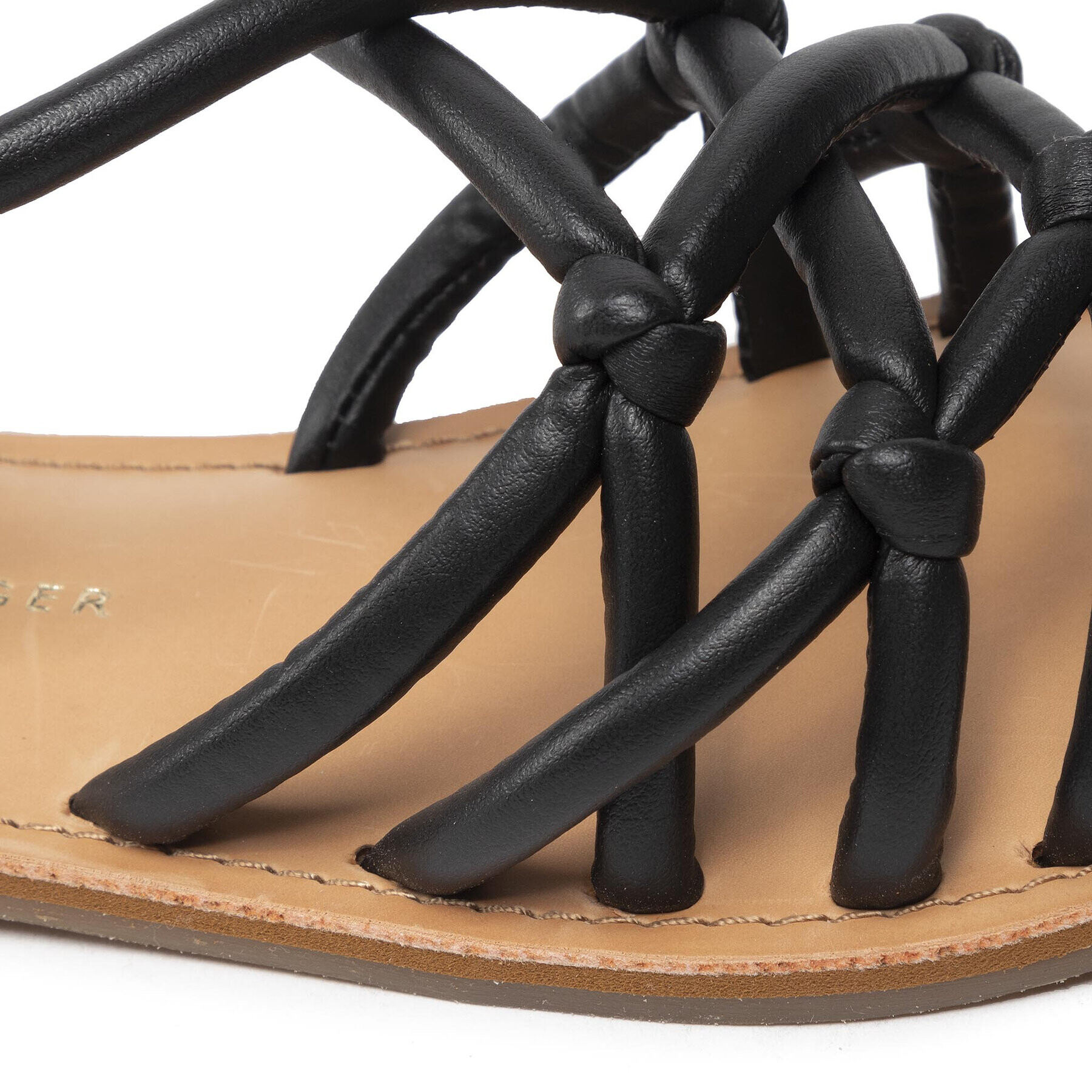 Tommy Hilfiger Сандали Flat Strappy Sandal FW0FW06668 Черен - Pepit.bg
