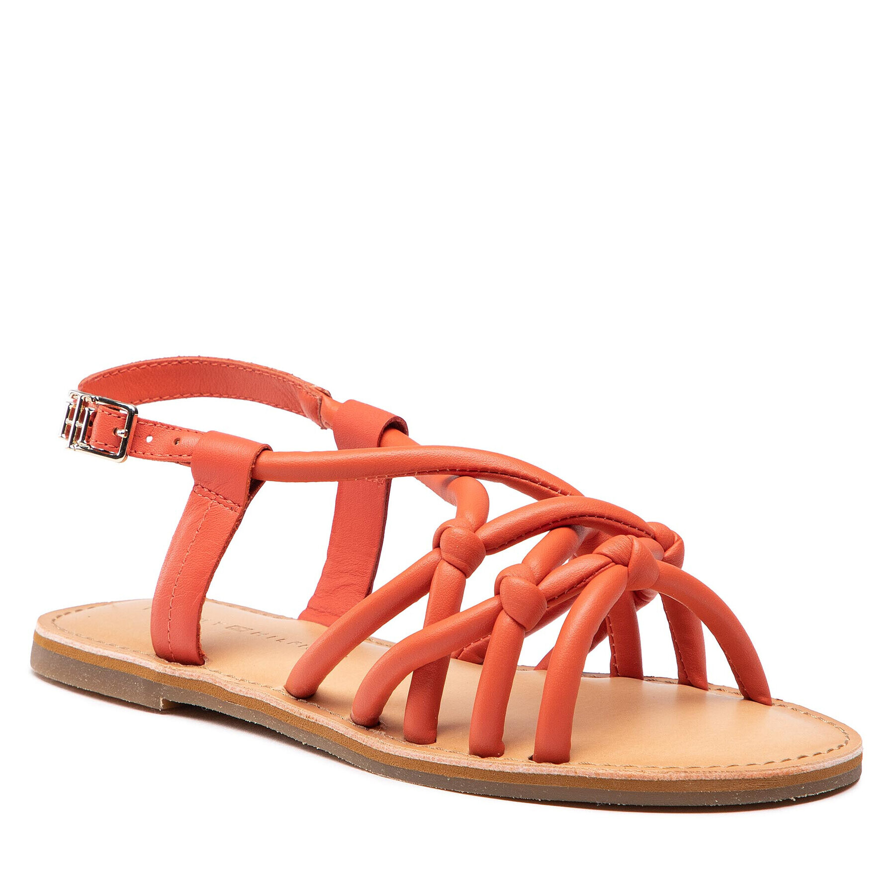 Tommy Hilfiger Сандали Flat Strappy Sandal FW0FW06668 Червен - Pepit.bg