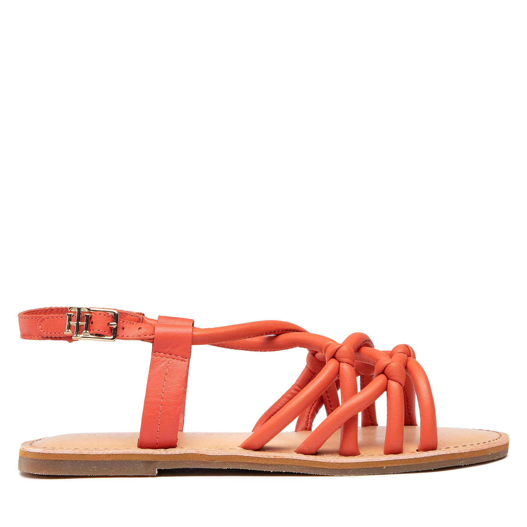 Tommy Hilfiger Сандали Flat Strappy Sandal FW0FW06668 Червен - Pepit.bg