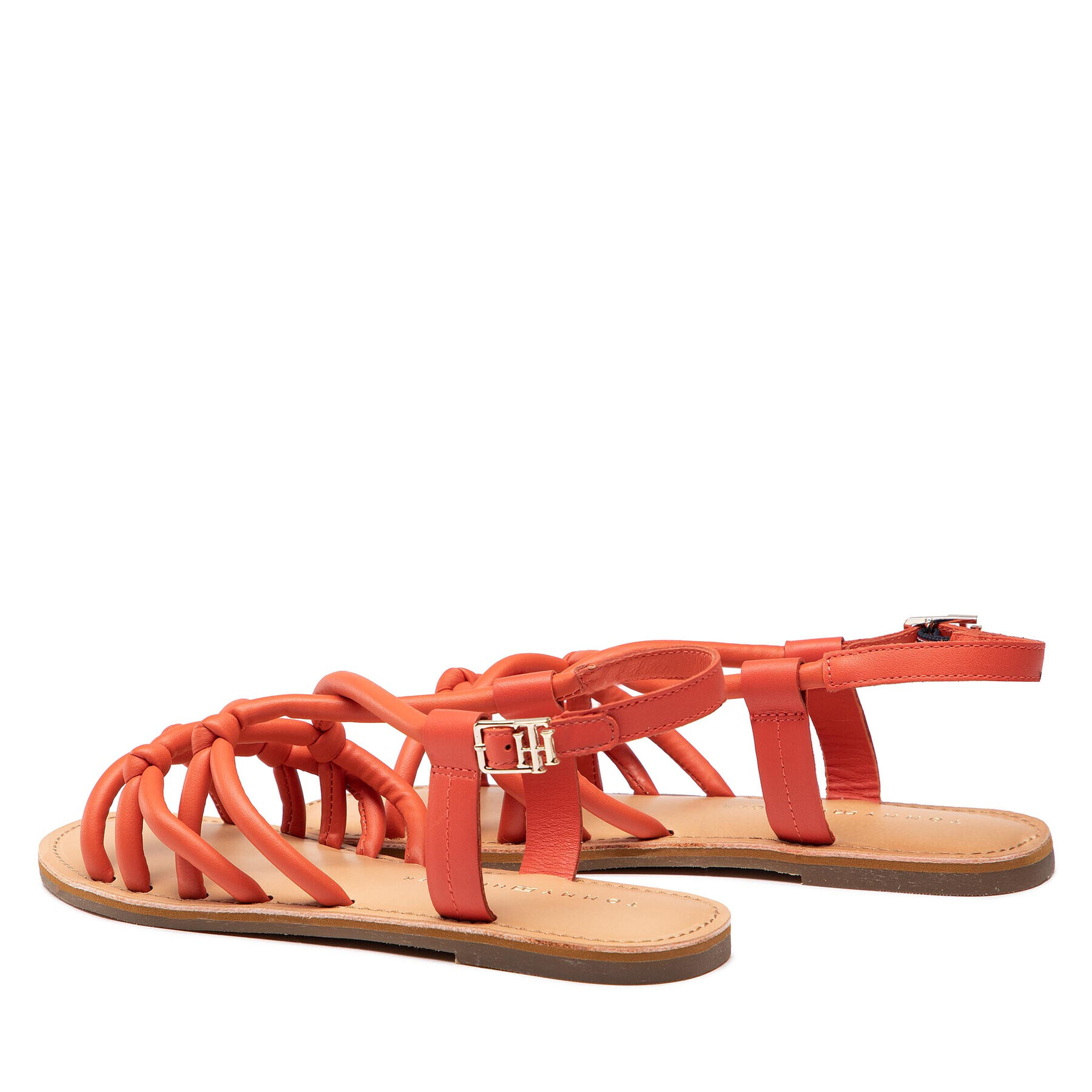 Tommy Hilfiger Сандали Flat Strappy Sandal FW0FW06668 Червен - Pepit.bg