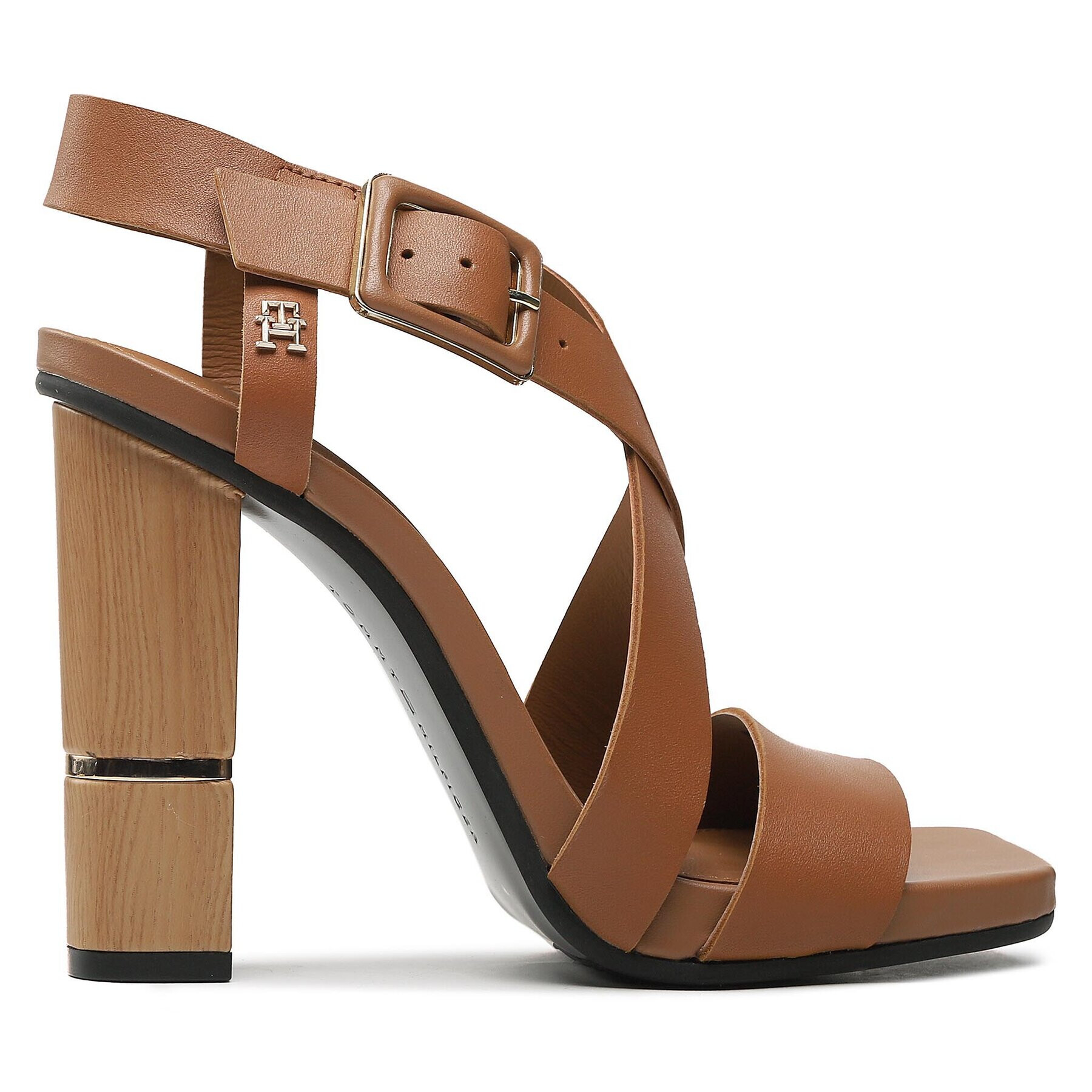 Tommy Hilfiger Сандали Hardware Block High Heel FW0FW07016 Кафяв - Pepit.bg
