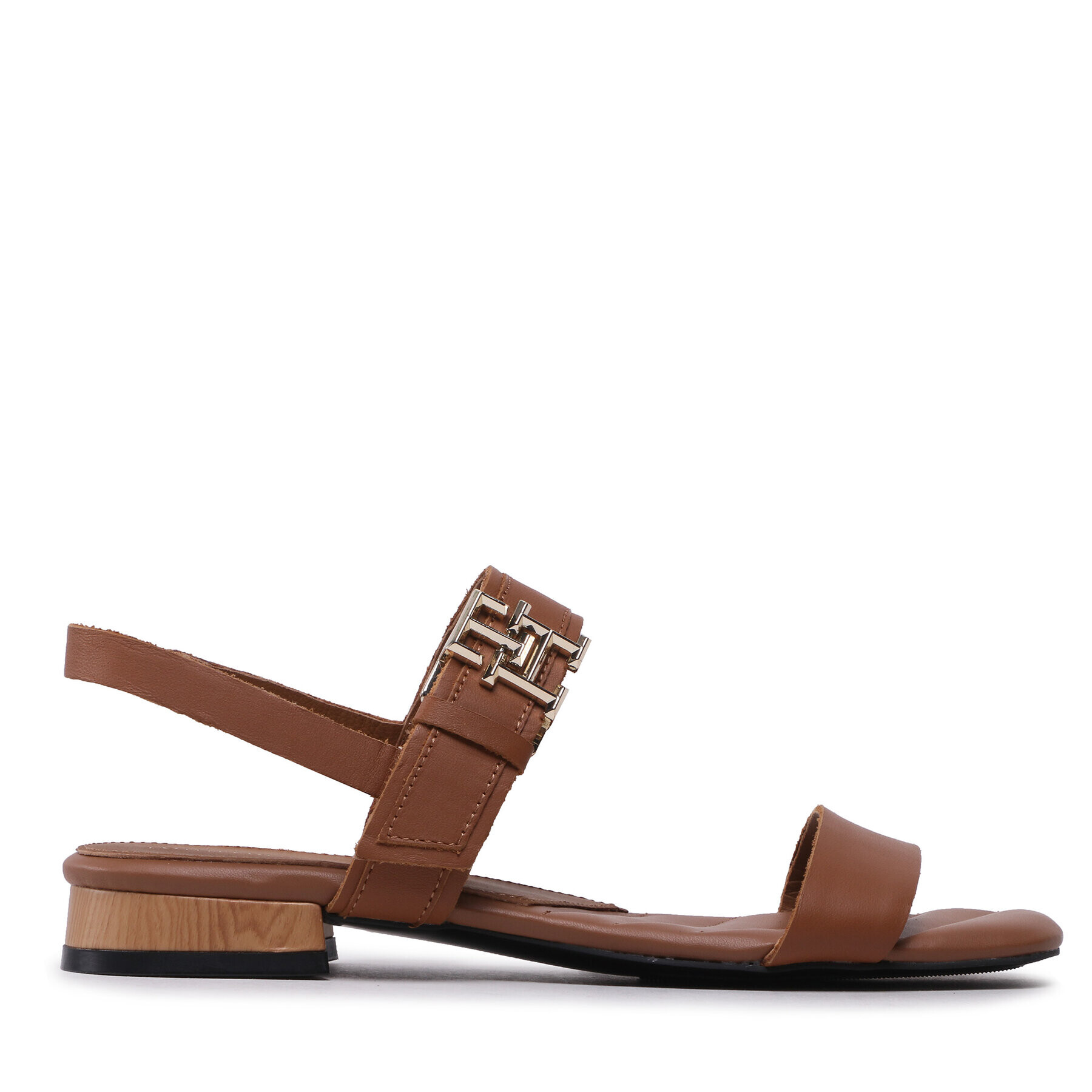 Tommy Hilfiger Сандали Hardware Flat Sandal FW0FW07094 Кафяв - Pepit.bg