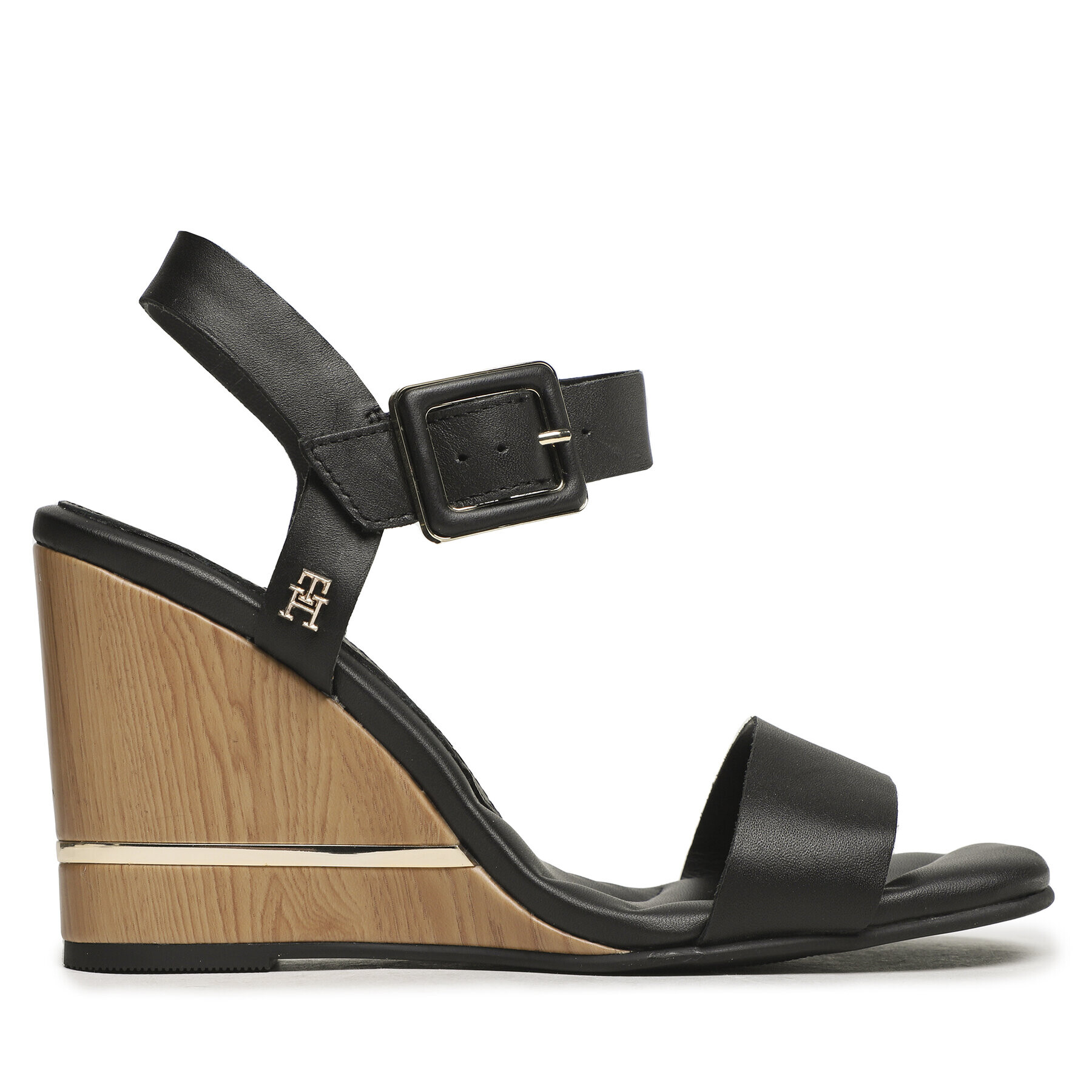 Tommy Hilfiger Сандали Hardware Wedge Sandal FW0FW07074 Черен - Pepit.bg