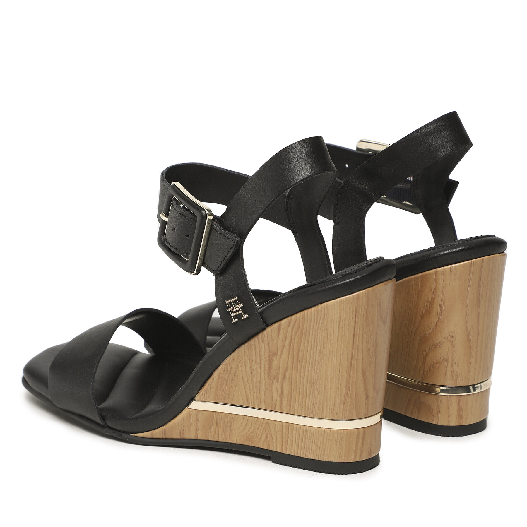 Tommy Hilfiger Сандали Hardware Wedge Sandal FW0FW07074 Черен - Pepit.bg
