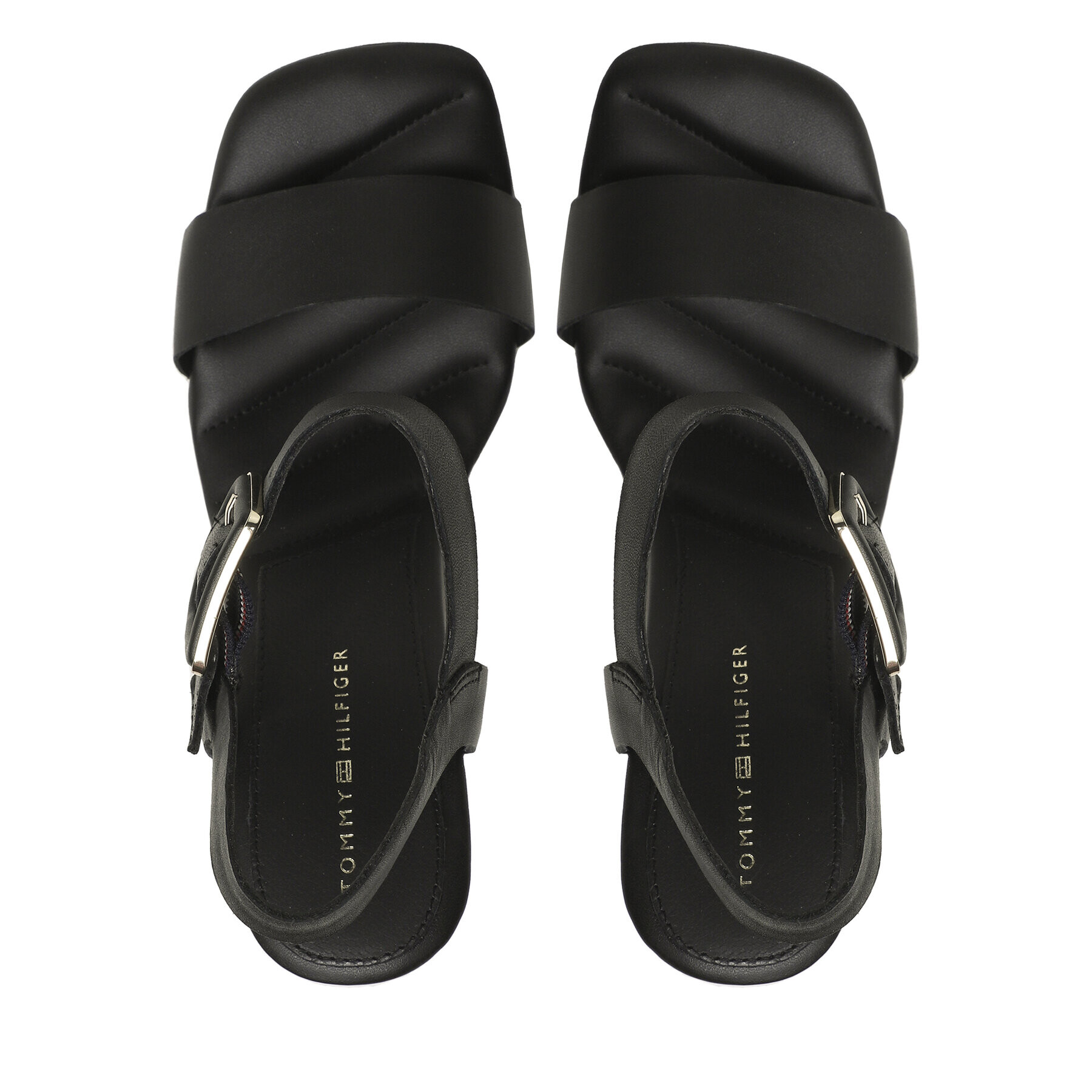 Tommy Hilfiger Сандали Hardware Wedge Sandal FW0FW07074 Черен - Pepit.bg