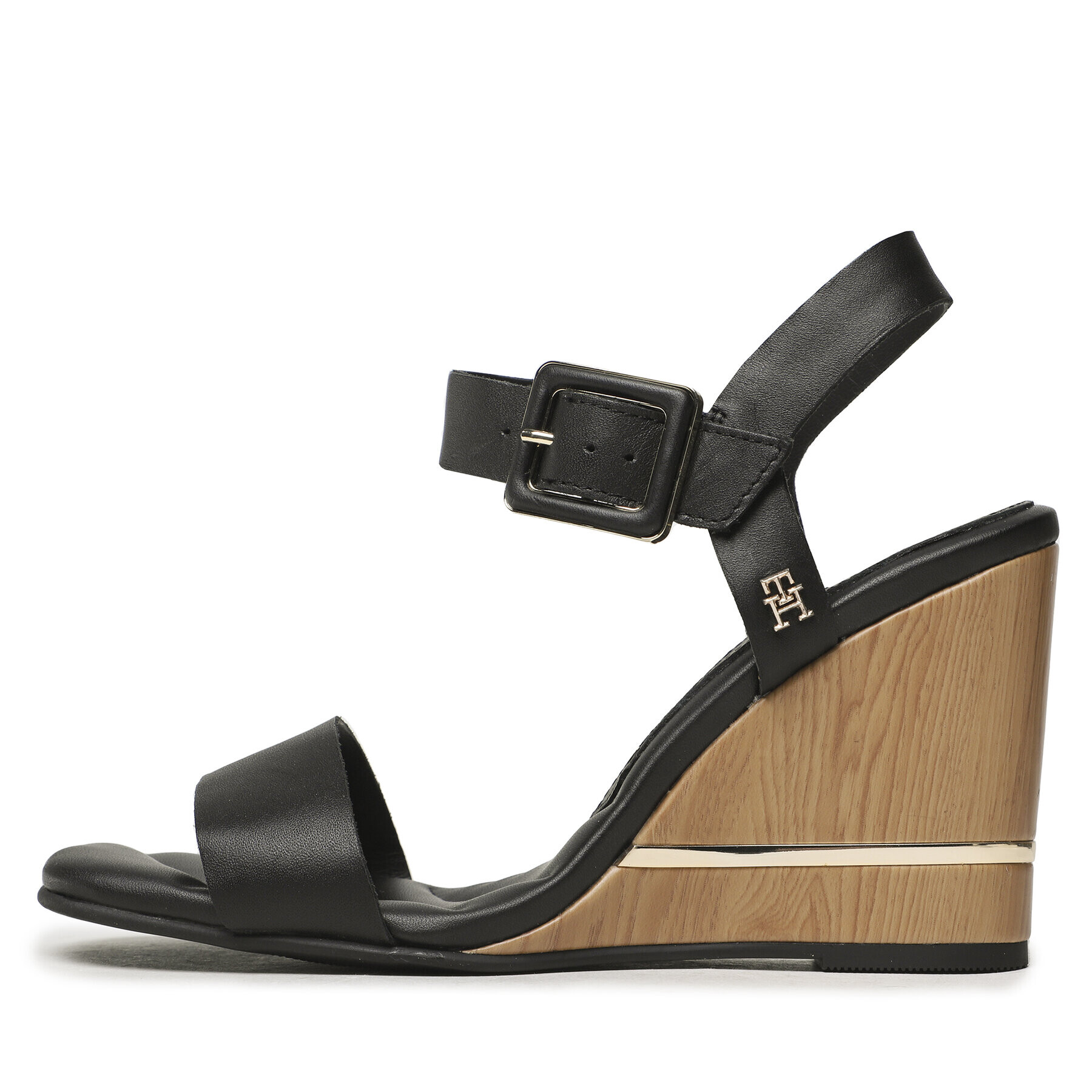 Tommy Hilfiger Сандали Hardware Wedge Sandal FW0FW07074 Черен - Pepit.bg