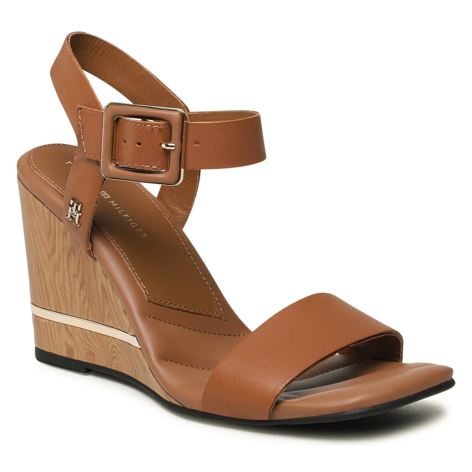 Tommy Hilfiger Сандали Hardware Wedge Sandal FW0FW07074 Кафяв - Pepit.bg