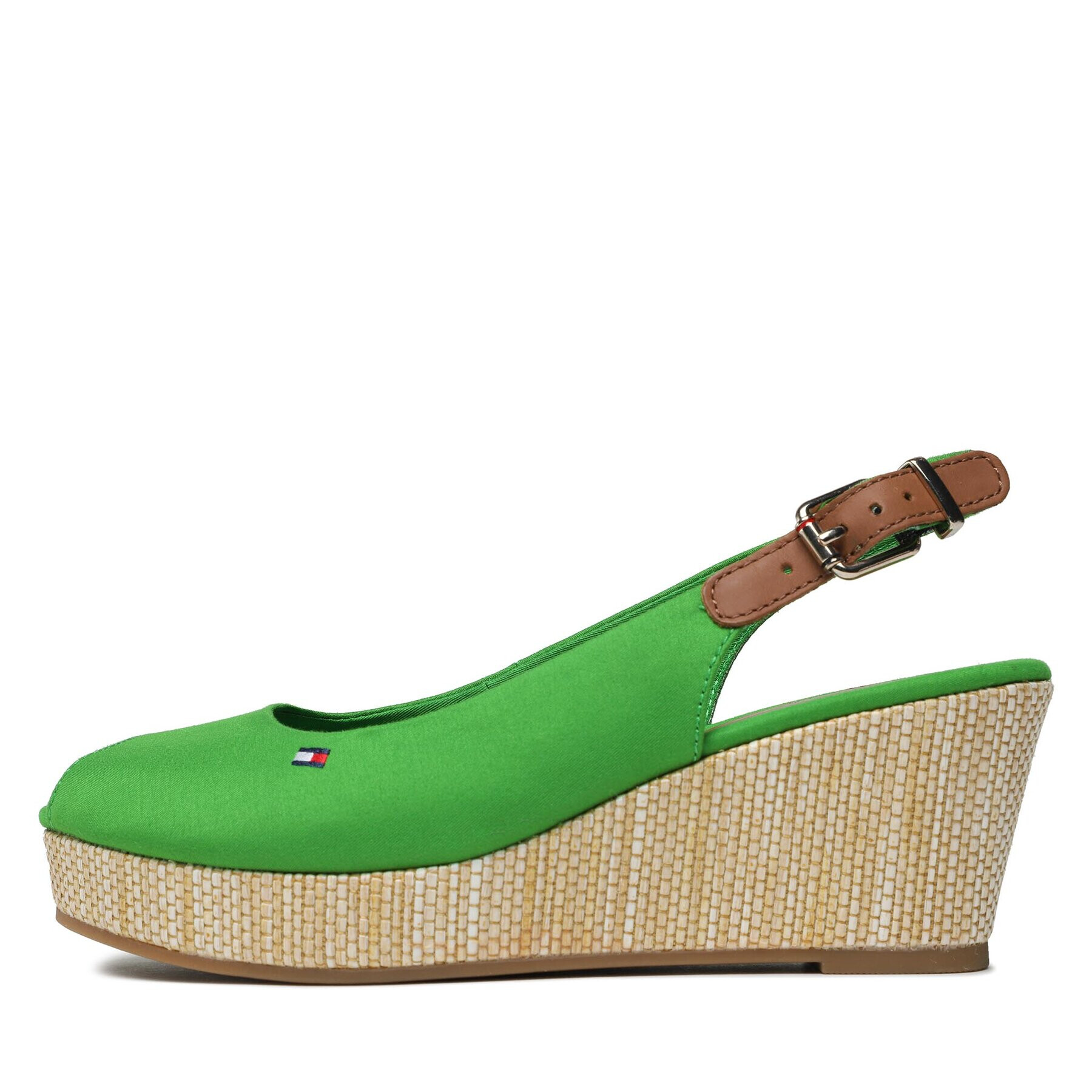 Tommy Hilfiger Сандали Iconic Elba Sling Back Wedge FW0FW04788 Зелен - Pepit.bg
