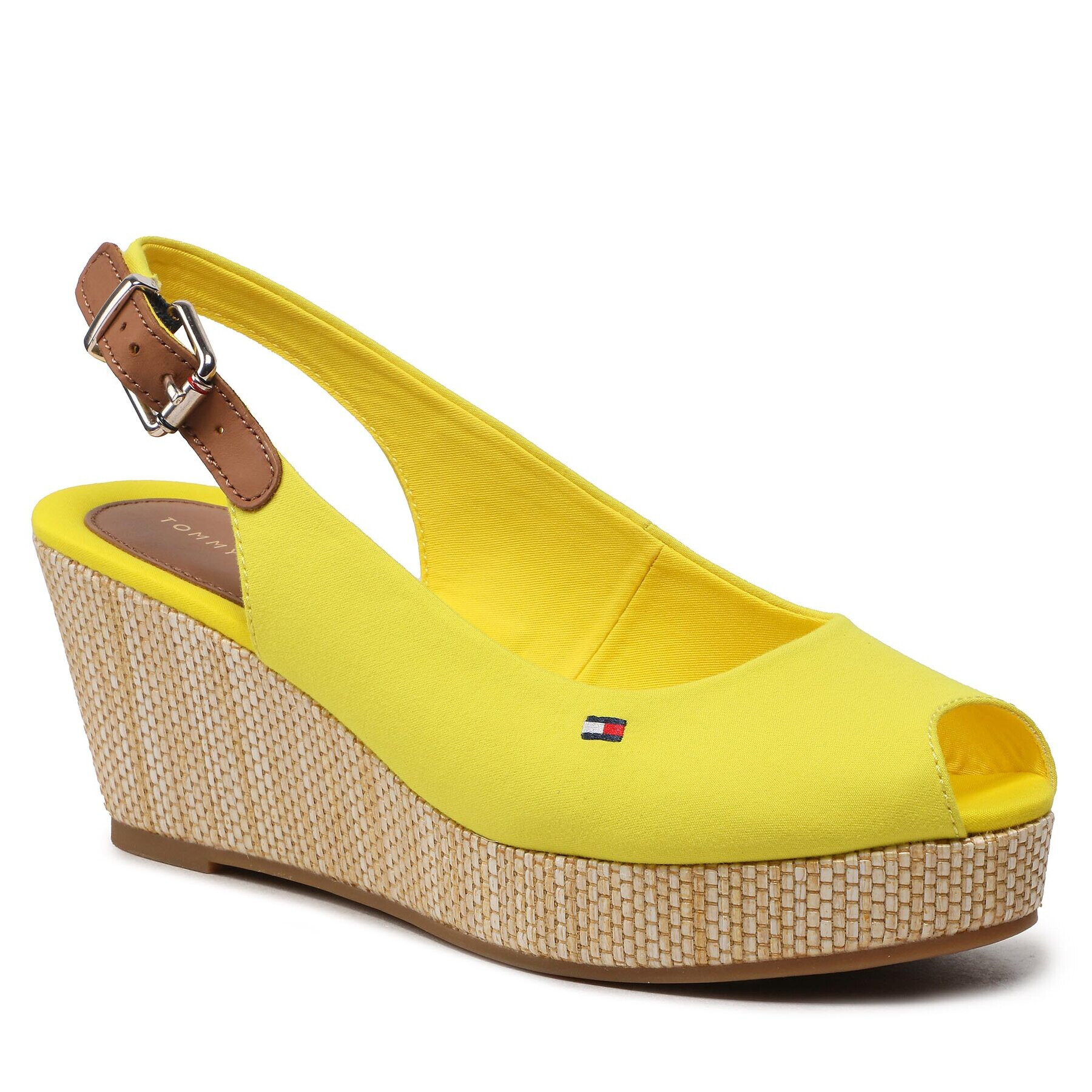 Tommy Hilfiger Сандали Iconic Elba Sling Back Wedge FW0FW04788 Жълт - Pepit.bg