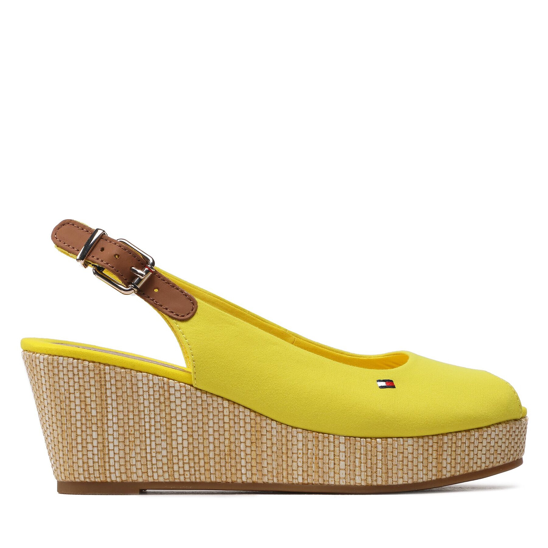 Tommy Hilfiger Сандали Iconic Elba Sling Back Wedge FW0FW04788 Жълт - Pepit.bg