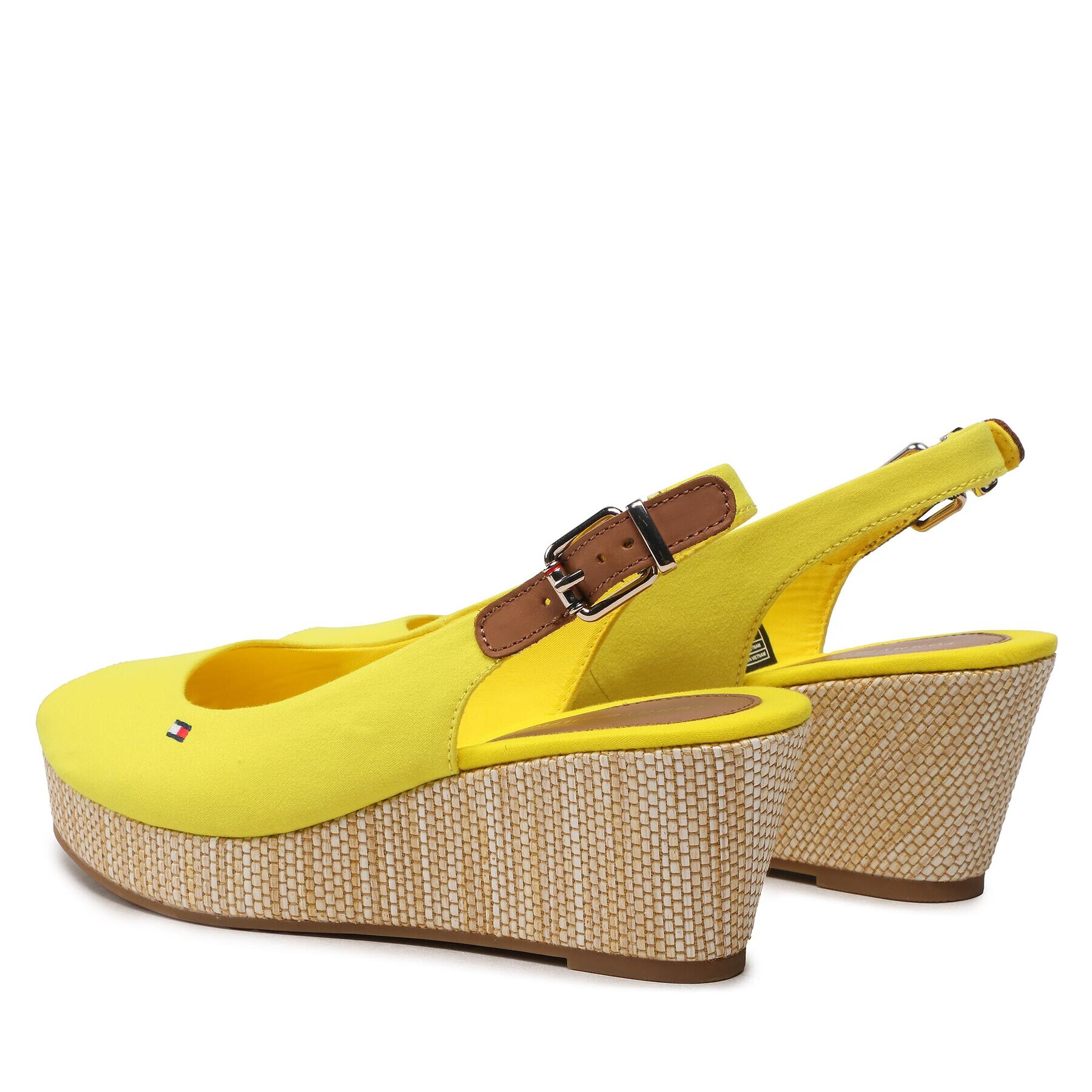 Tommy Hilfiger Сандали Iconic Elba Sling Back Wedge FW0FW04788 Жълт - Pepit.bg
