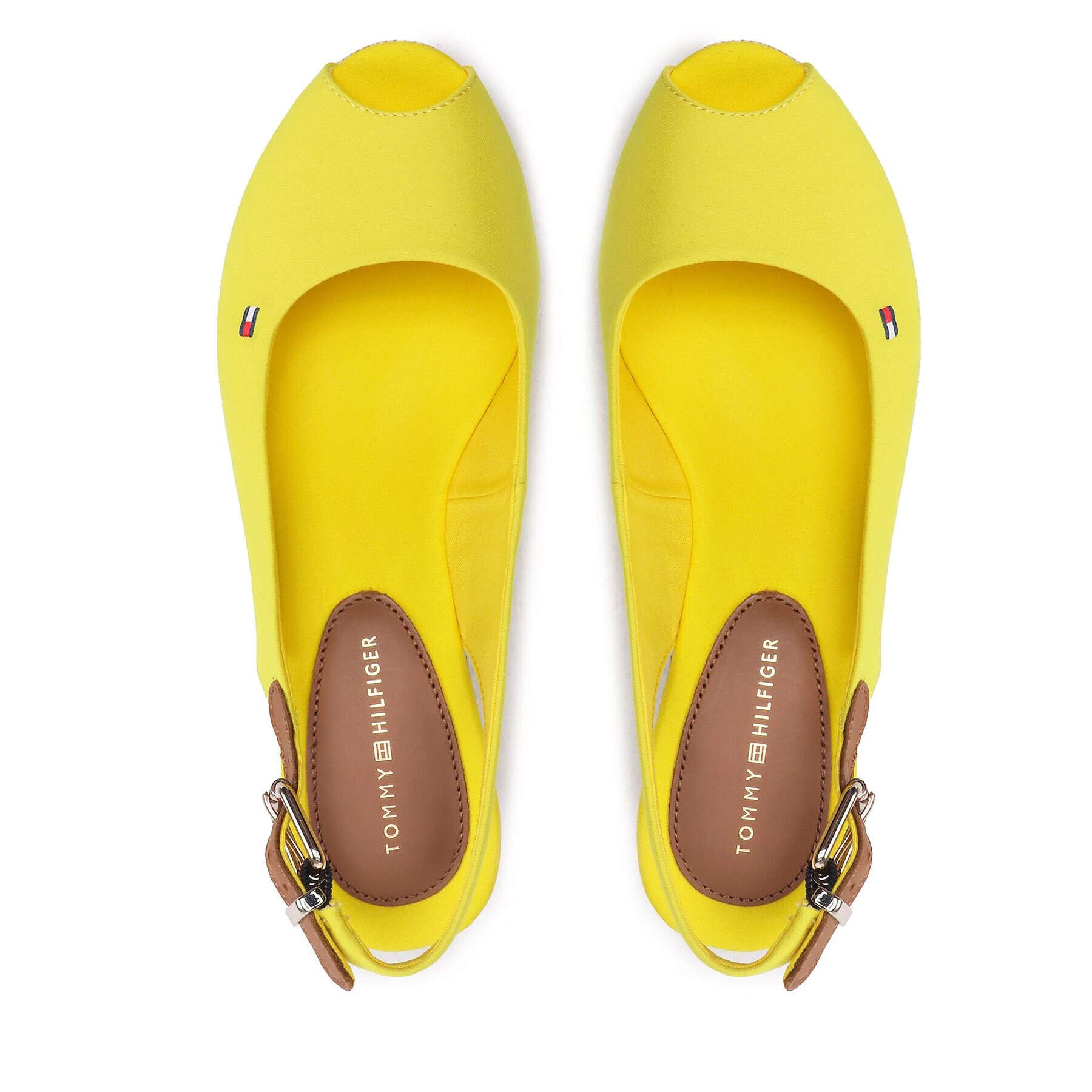 Tommy Hilfiger Сандали Iconic Elba Sling Back Wedge FW0FW04788 Жълт - Pepit.bg