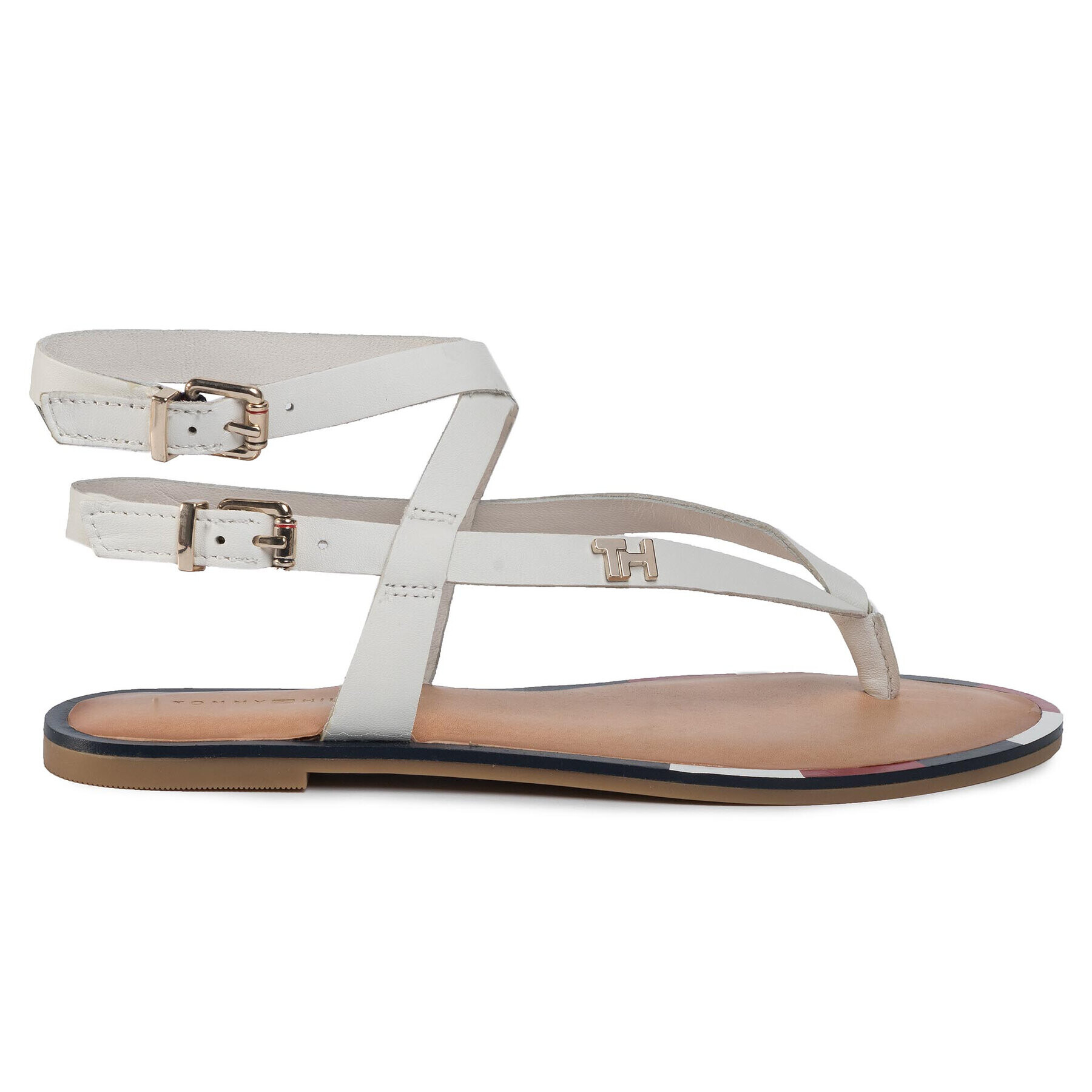 Tommy Hilfiger Сандали Iconic Flat Strappy Sandal FW0FW04873 Бял - Pepit.bg