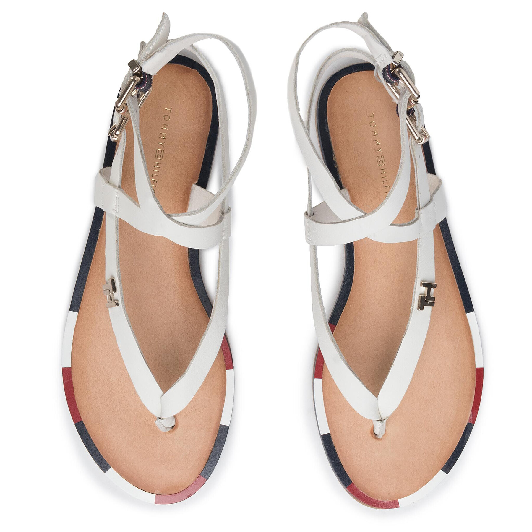 Tommy Hilfiger Сандали Iconic Flat Strappy Sandal FW0FW04873 Бял - Pepit.bg
