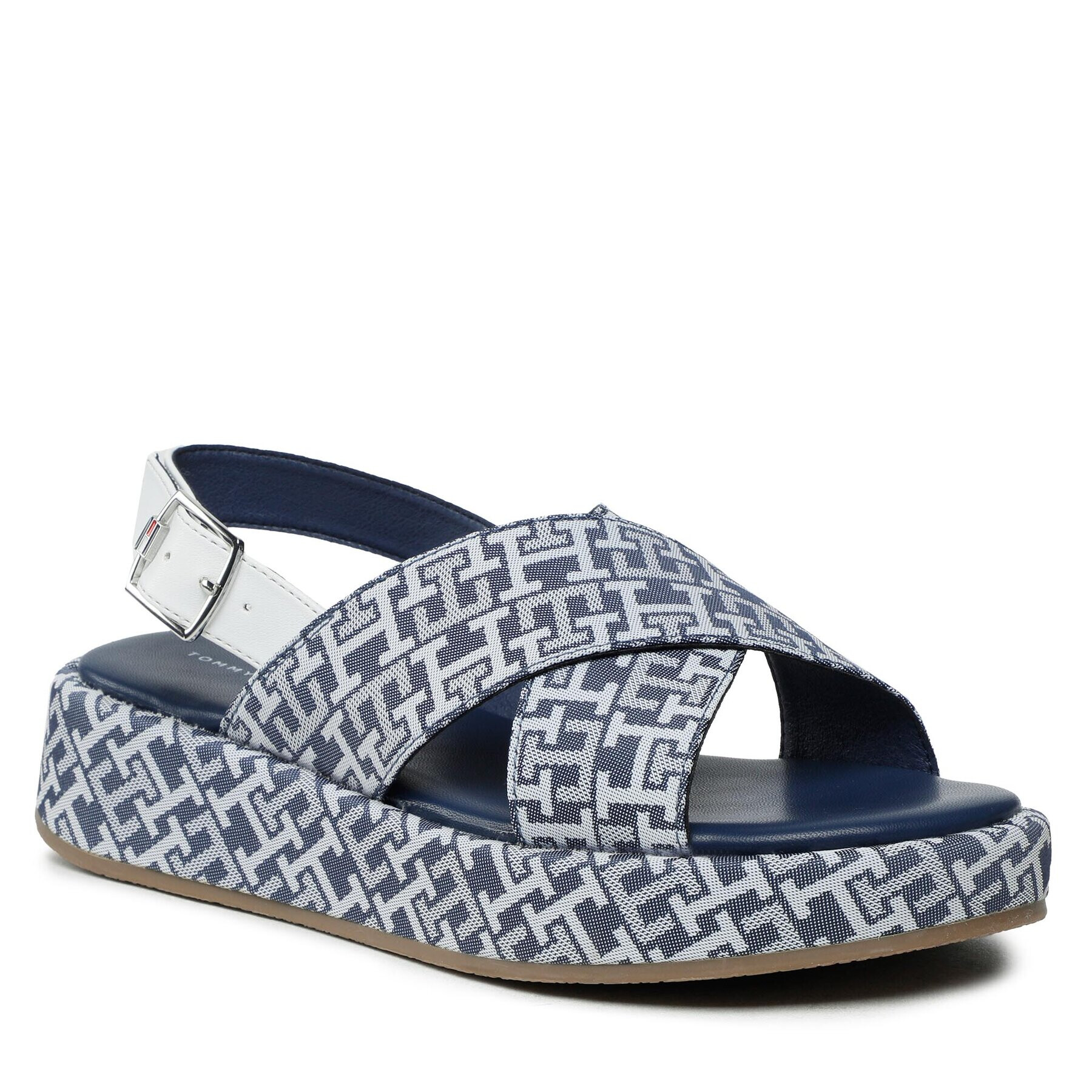 Tommy Hilfiger Сандали Logo All Over Sandal T3A2-32757-0325 S Син - Pepit.bg