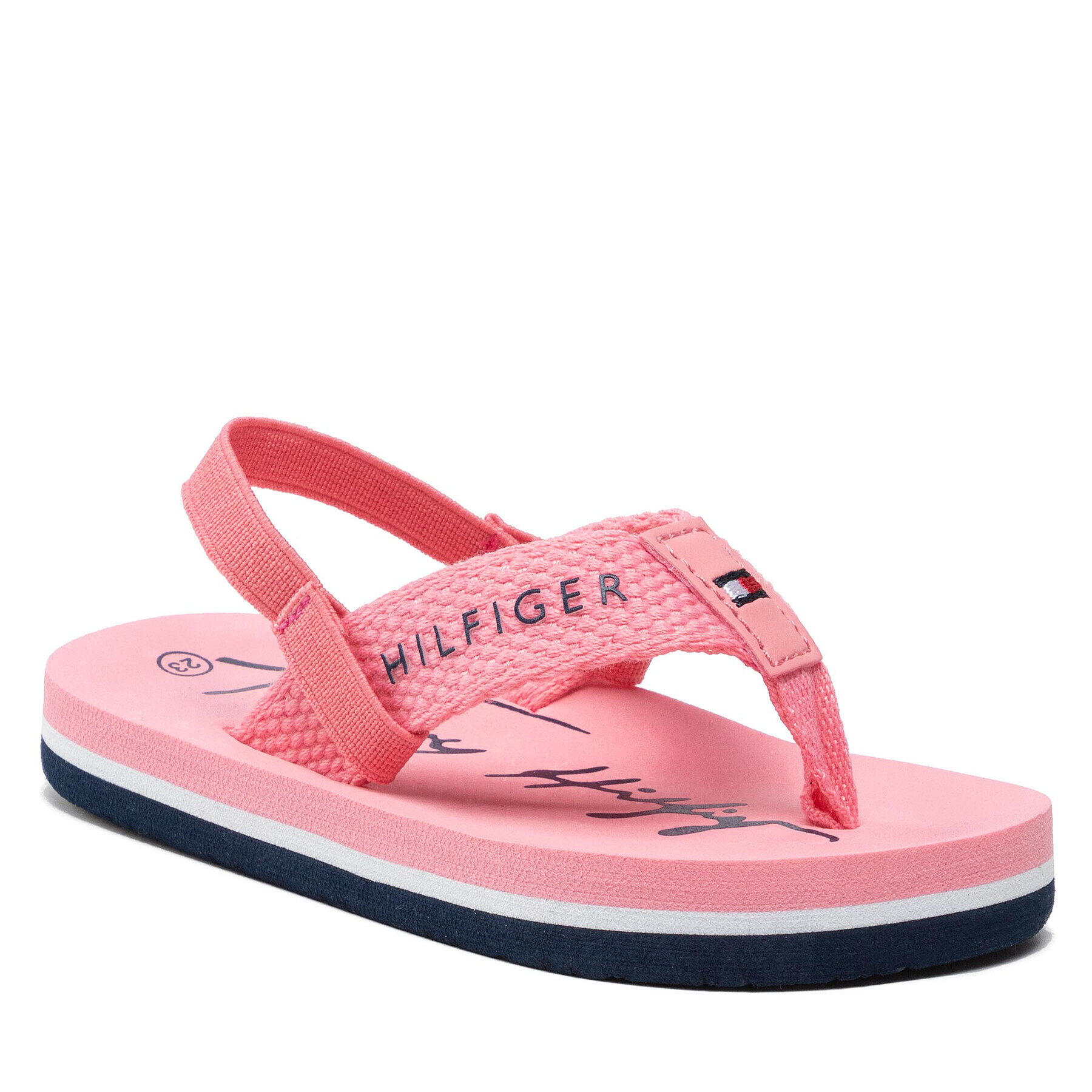 Tommy Hilfiger Сандали Logo Print Flip Flop T1A8-32199-0058 Розов - Pepit.bg