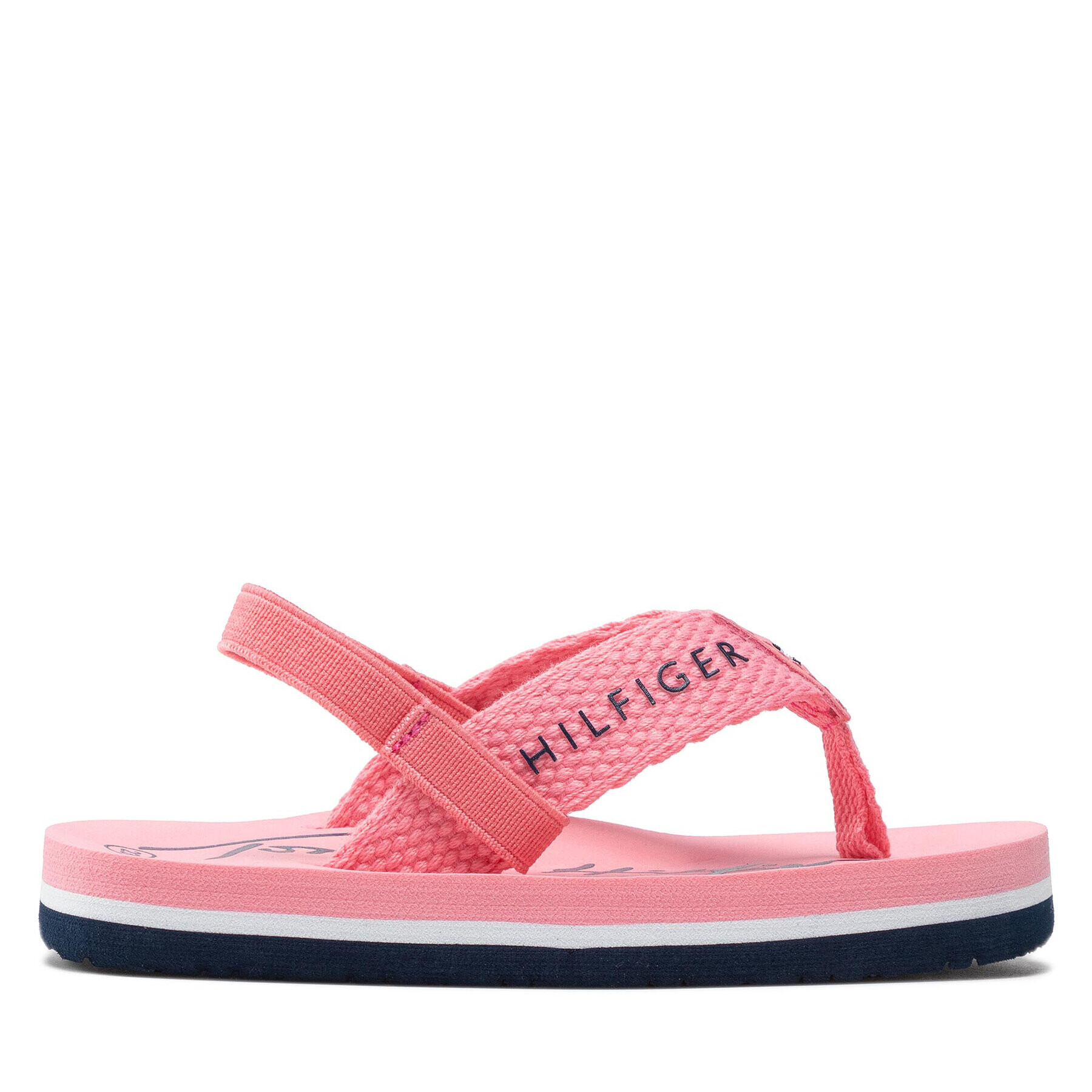 Tommy Hilfiger Сандали Logo Print Flip Flop T1A8-32199-0058 Розов - Pepit.bg