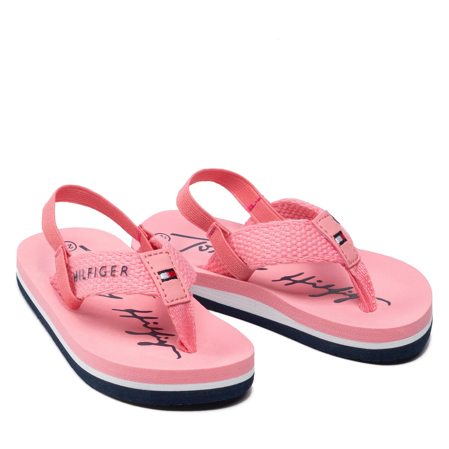 Tommy Hilfiger Сандали Logo Print Flip Flop T1A8-32199-0058 Розов - Pepit.bg