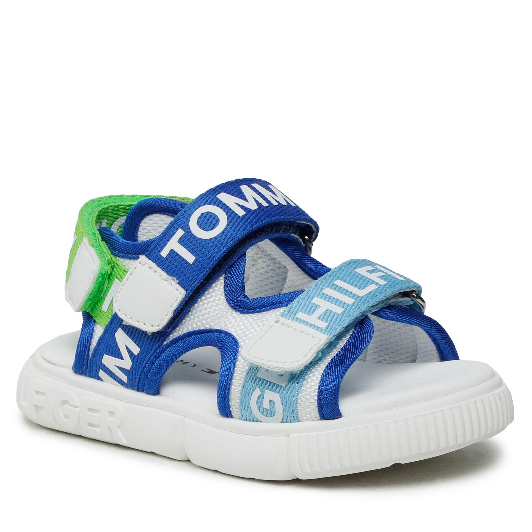 Tommy Hilfiger Сандали Logo Velcro T1X2-32899-1590 S Син - Pepit.bg