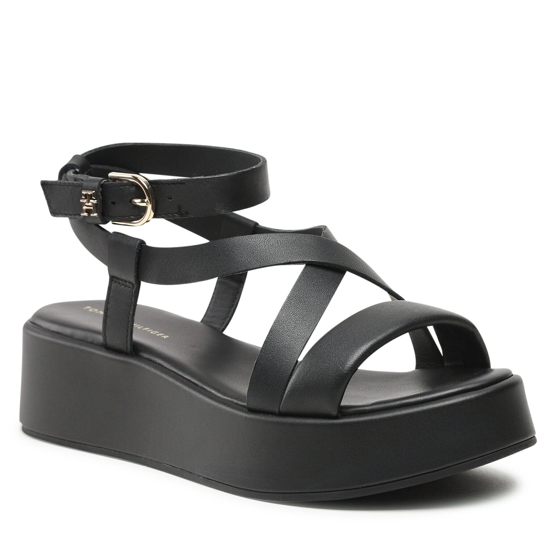 Tommy Hilfiger Сандали New Flatform Strap FW0FW07245 Черен - Pepit.bg