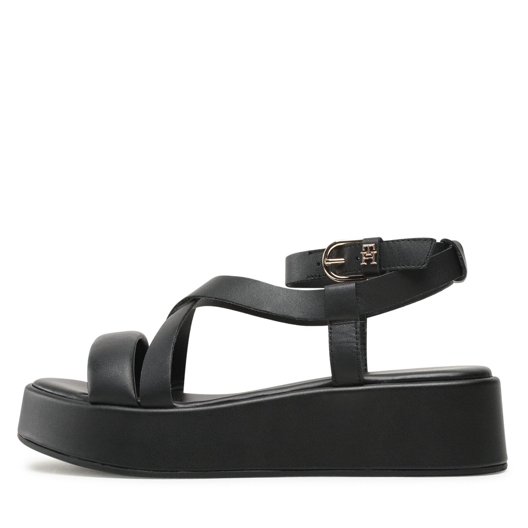 Tommy Hilfiger Сандали New Flatform Strap FW0FW07245 Черен - Pepit.bg