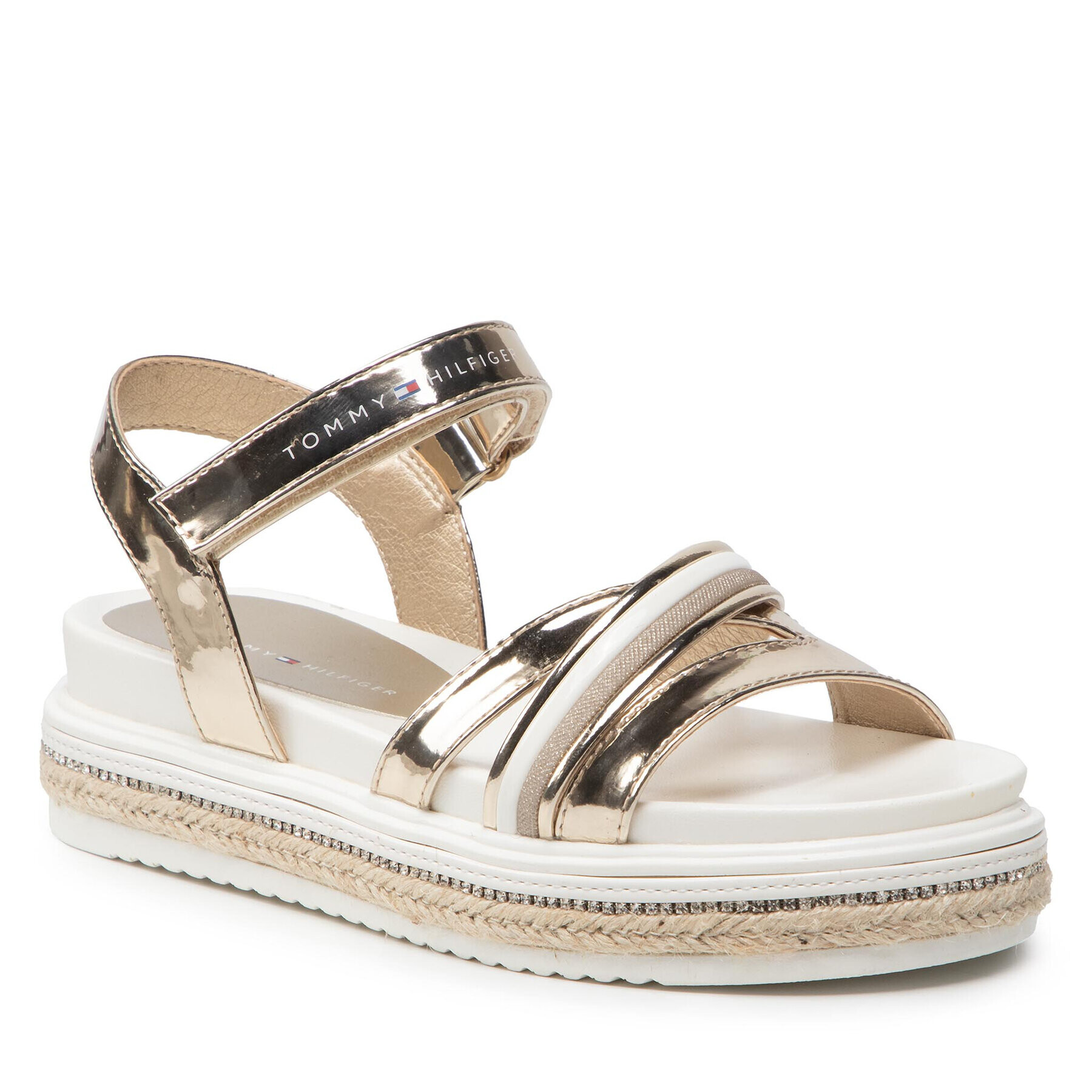 Tommy Hilfiger Сандали Platform Velcro Sandal Platform T3A2-32177-0567 M Златист - Pepit.bg