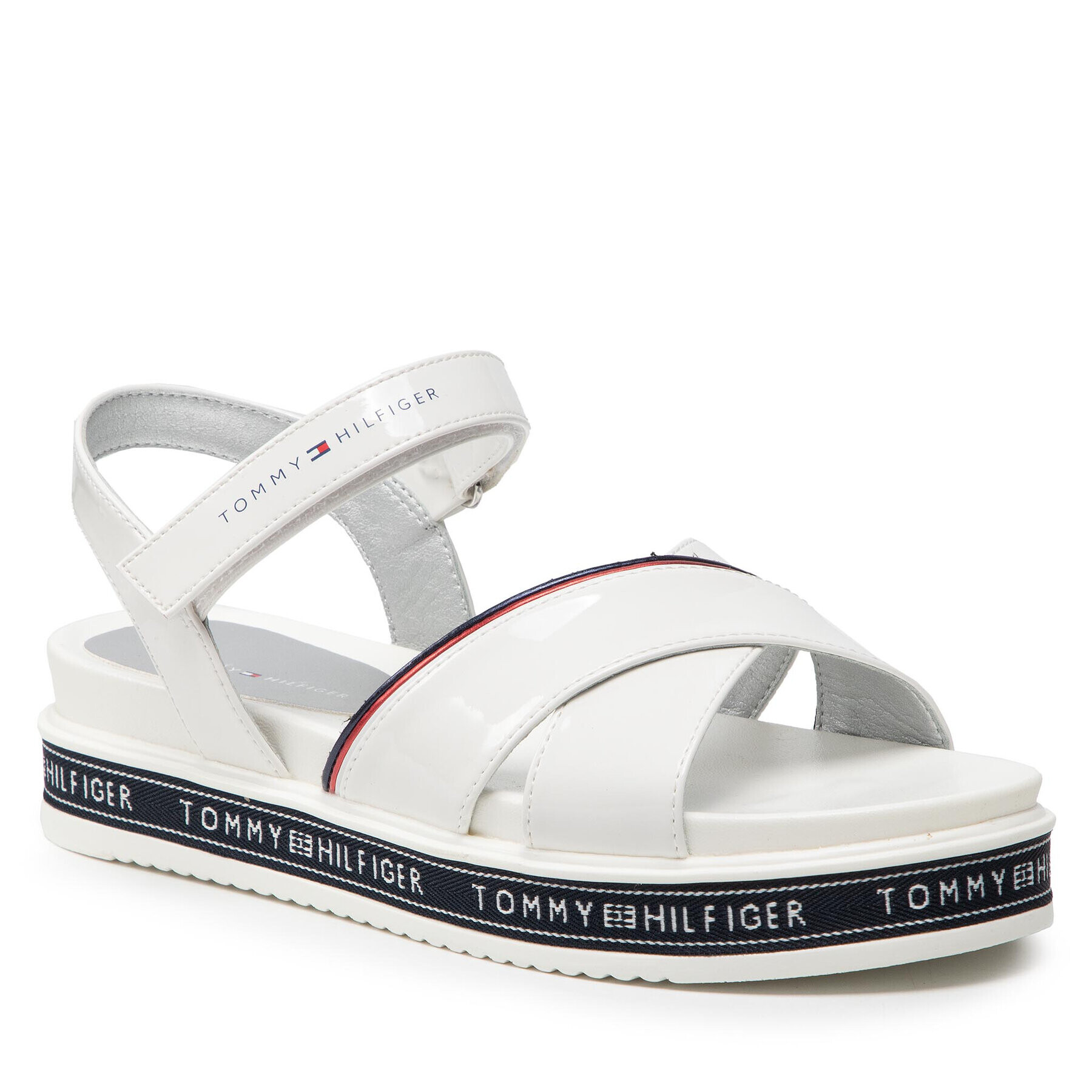 Tommy Hilfiger Сандали Platform Velcro Sandal T3A2-32178-0774 S Бял - Pepit.bg