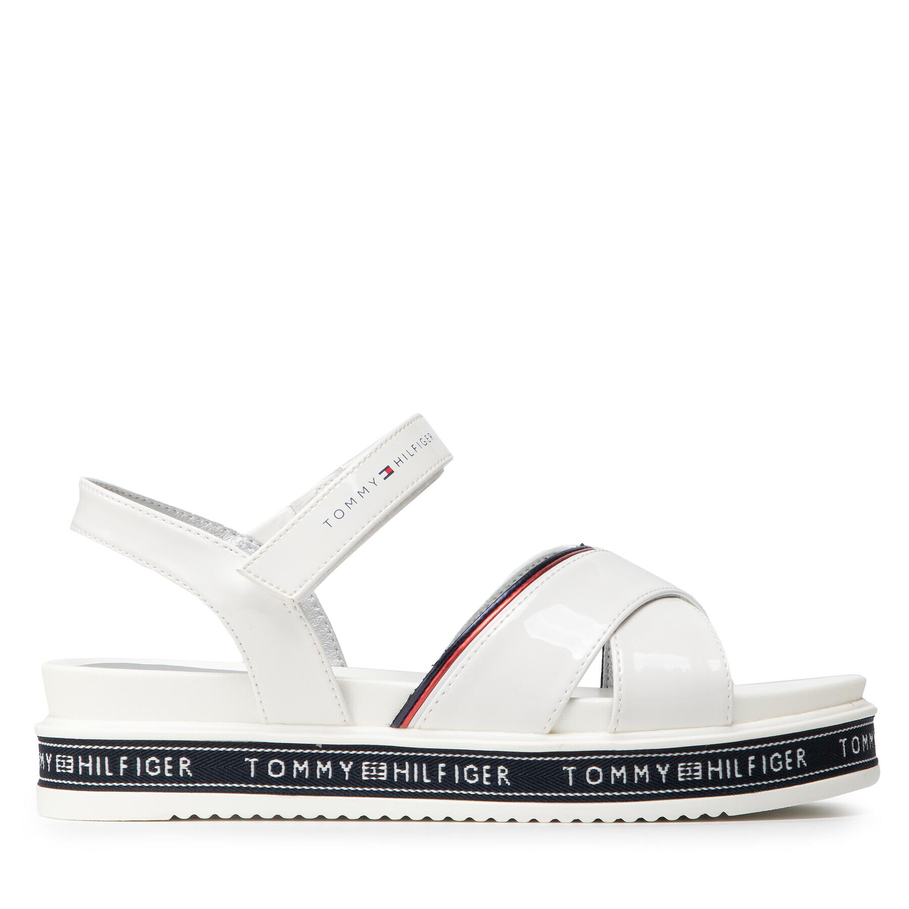 Tommy Hilfiger Сандали Platform Velcro Sandal T3A2-32178-0774 S Бял - Pepit.bg