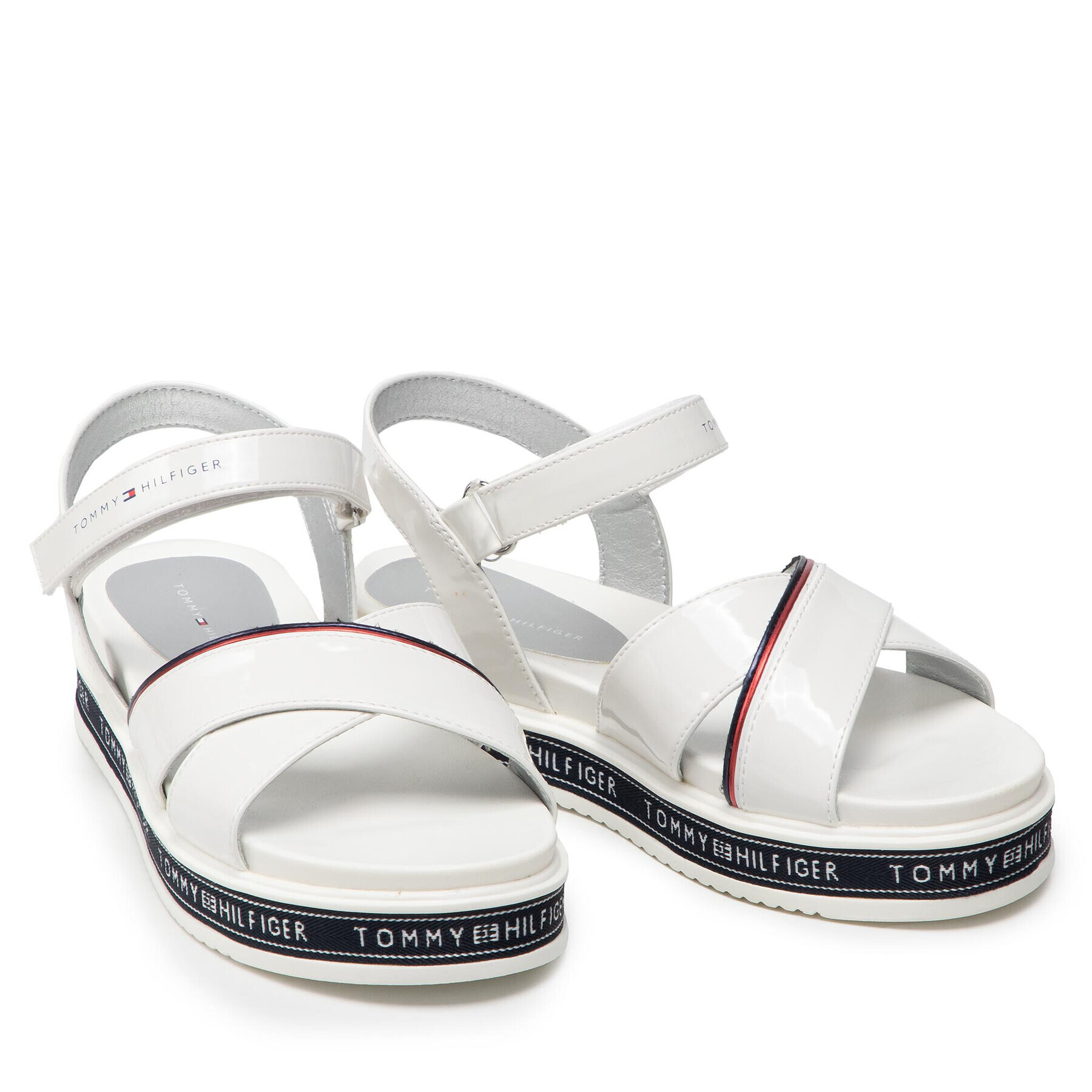 Tommy Hilfiger Сандали Platform Velcro Sandal T3A2-32178-0774 S Бял - Pepit.bg